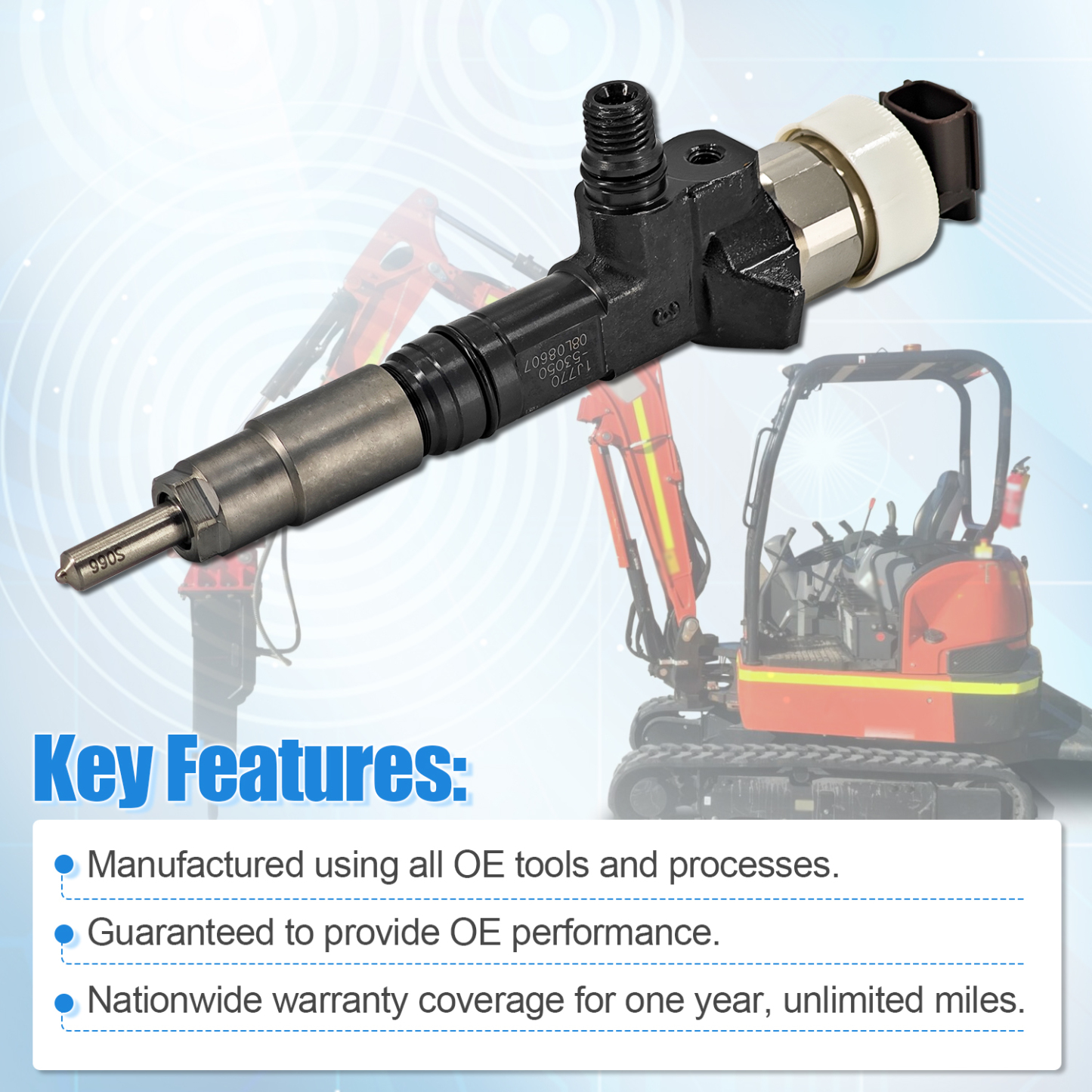 Fuel Injector 436-1096 1J770-53050 for Caterpillar C3.3B Kubota V3307 Tier 4