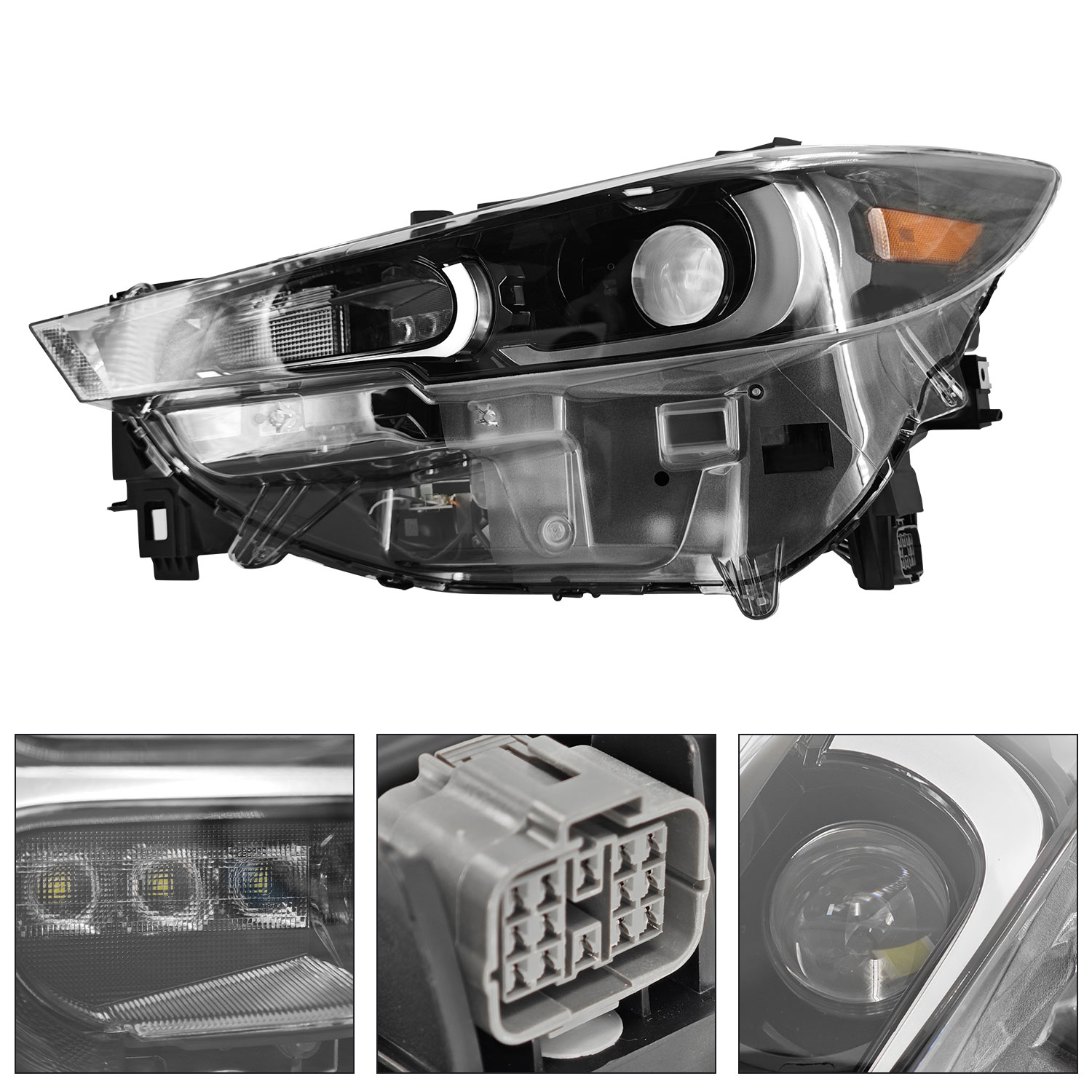 KPF1-51-030 Left Driver Side Full LED Headlight Assembly Non-AFS & Non DRL for 2022-2024 Mazda CX-5