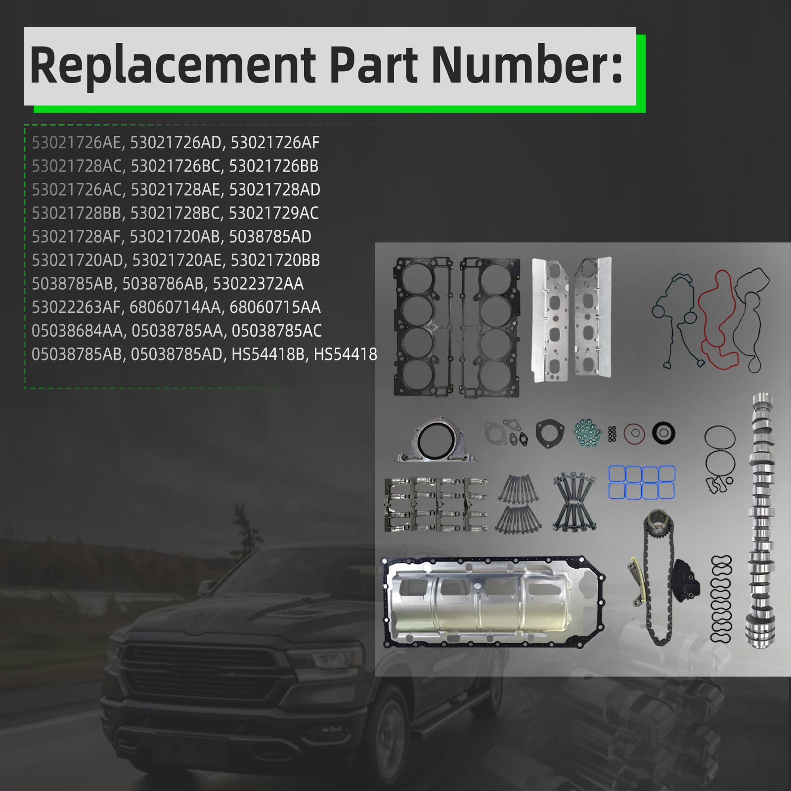 53022263AF Camshaft & MDS Valve Lifters Timing Chain Kit Compatible with Dodge Ram 1500 Durango Chrysler Aspen 5.7L Engine 