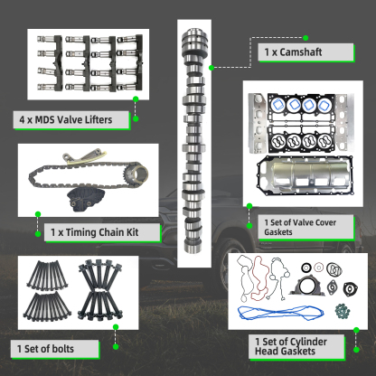 53022263AF Camshaft & MDS Valve Lifters Timing Chain Kit Compatible with Dodge Ram 1500 Durango Chrysler Aspen 5.7L Engine 