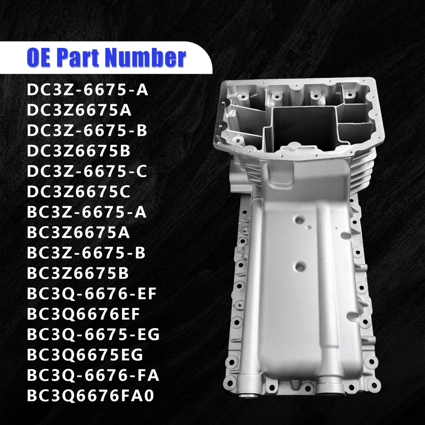 Aluminum Upper Engine Oil Pan for Ford F250 F350 F450 F550 F650 2011-2019 Super Duty 6.7L Diesel
