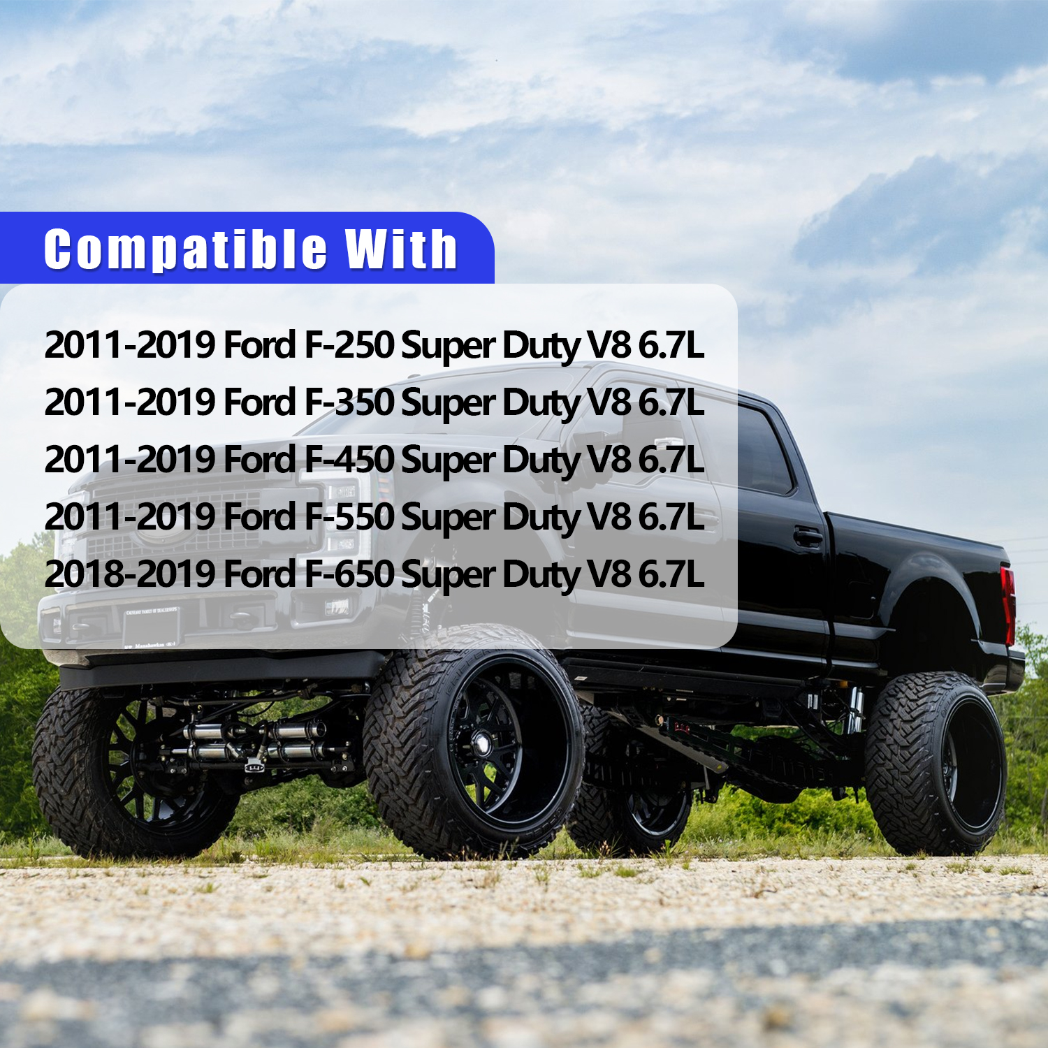 Aluminum Upper Engine Oil Pan for Ford F250 F350 F450 F550 F650 2011-2019 Super Duty 6.7L Diesel