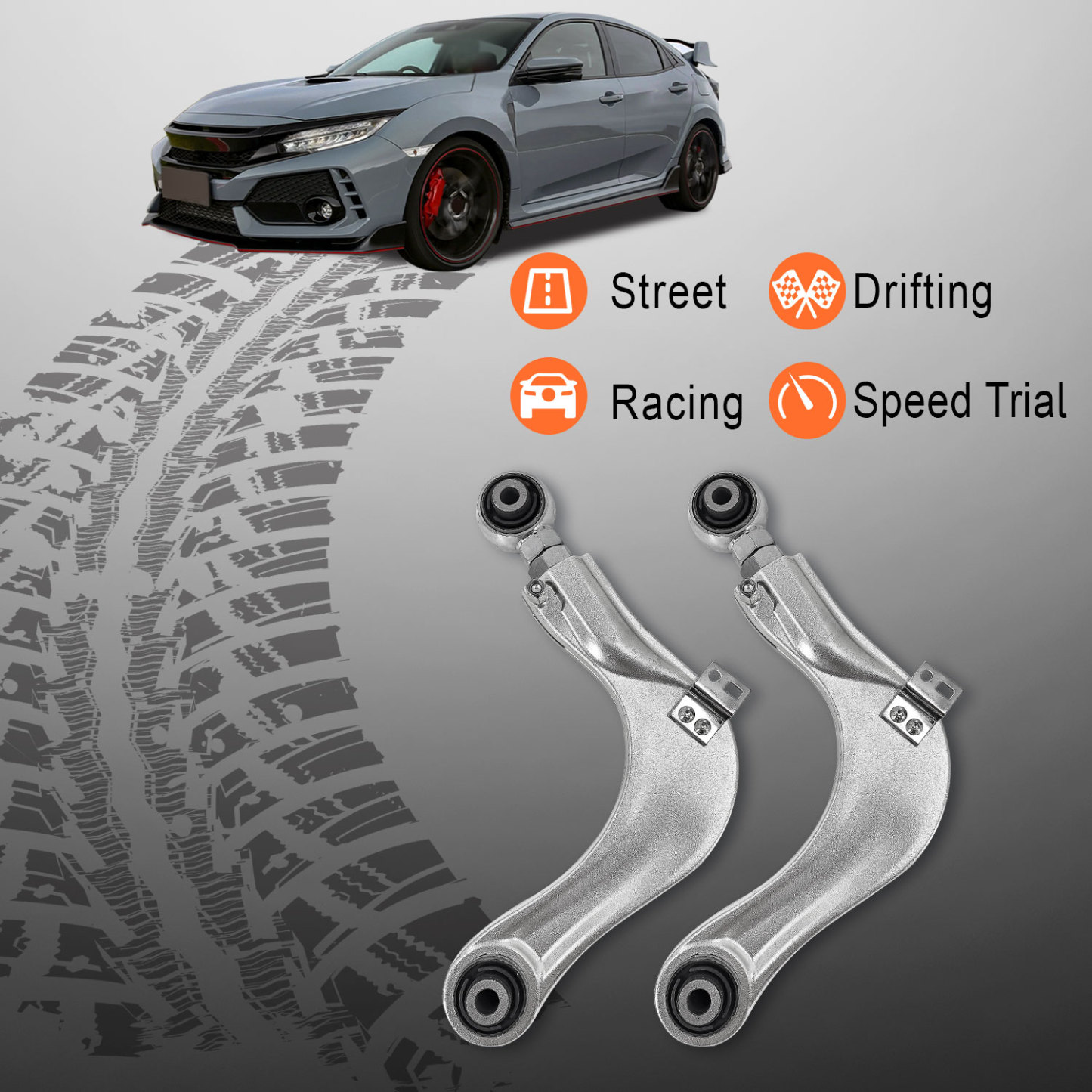 2Pcs Alignment Rear Camber Kit Aluminium Camber Arms for Honda Civic 2016-2021; for Accord 2018-2022 #BP67476 