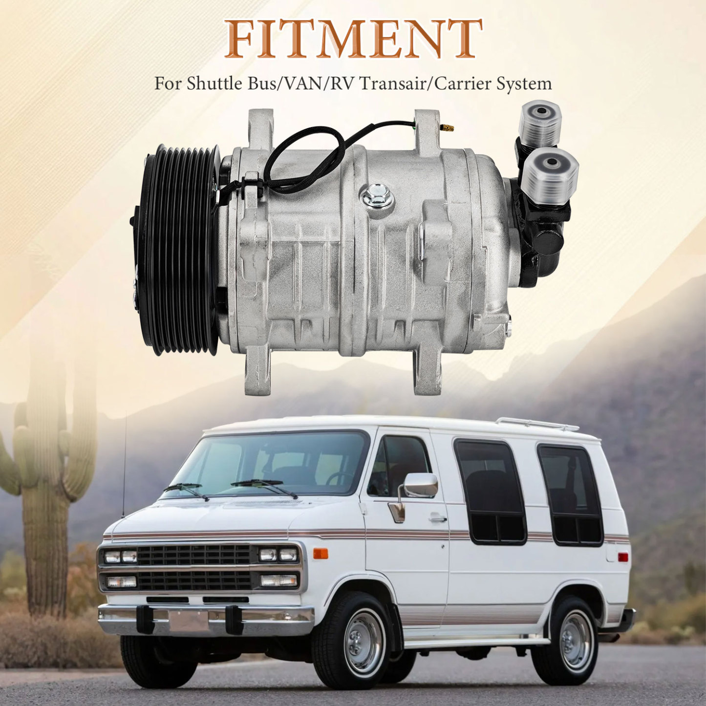 20-46282 TM-16 8GR 12V AC Compressor Compatible with Shuttle Bus VA RV Transair Carrier System 