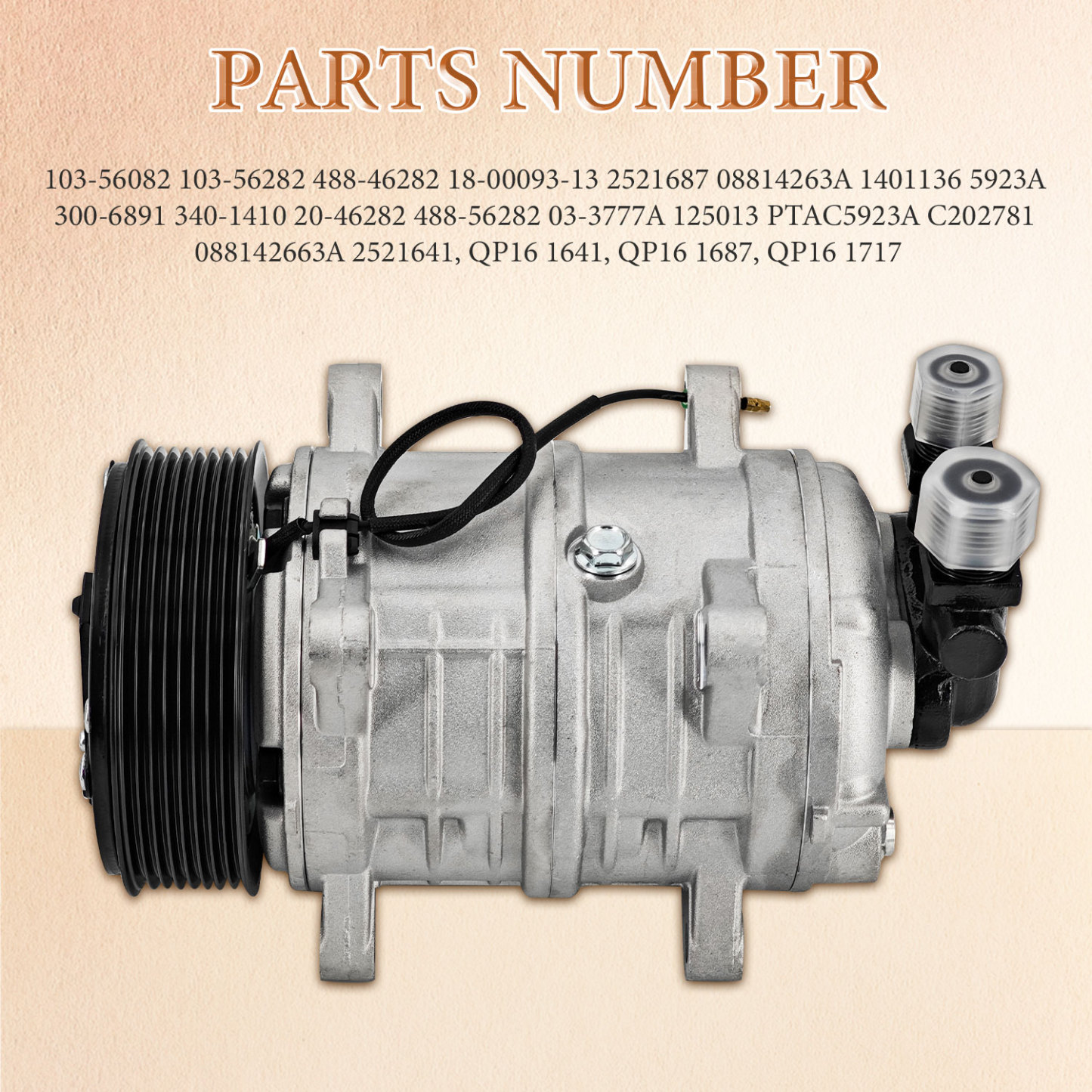 20-46282 TM-16 8GR 12V AC Compressor Compatible with Shuttle Bus VA RV Transair Carrier System 