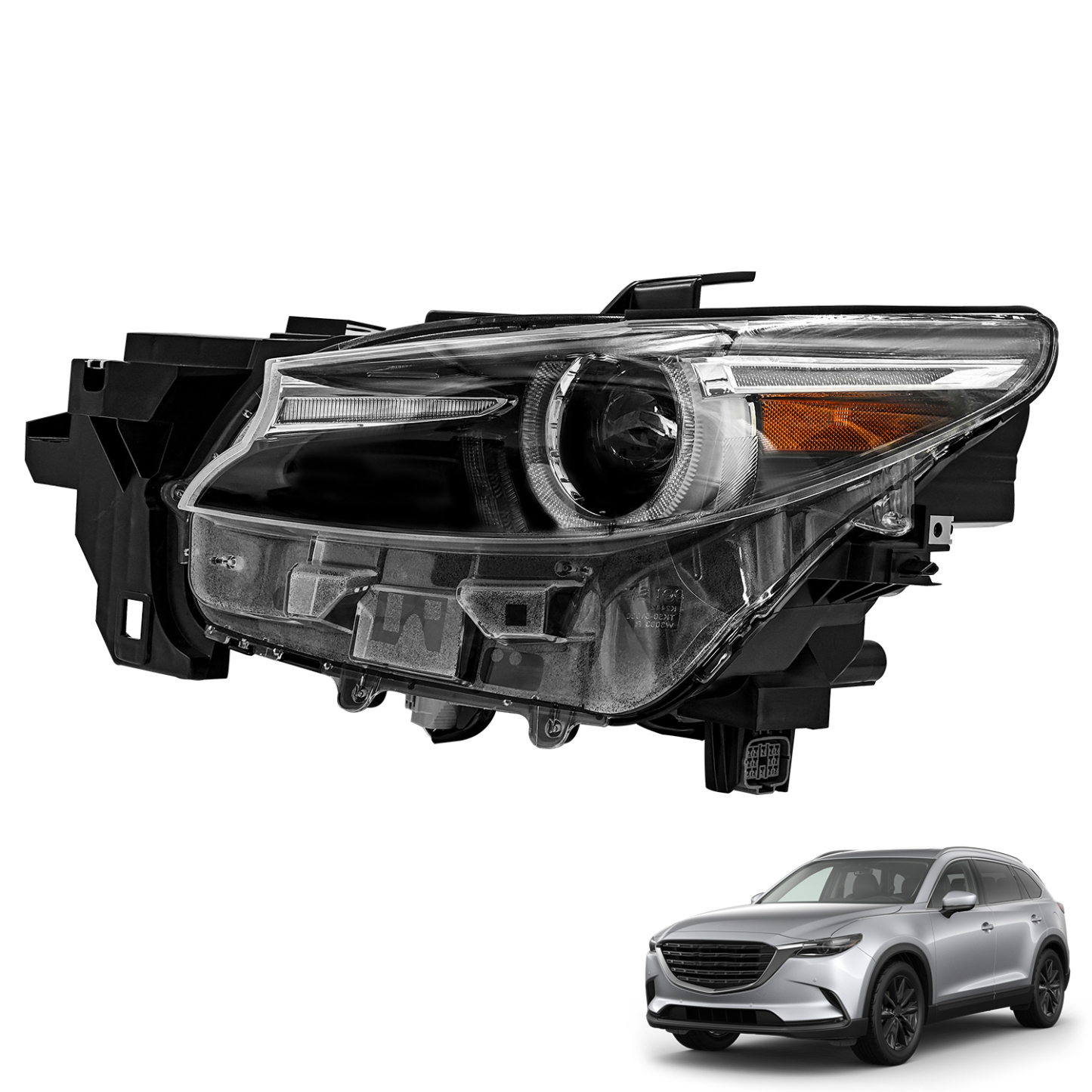 Left Headlight W/AFS Compatible with Mazda CX-9 CX9 2016-2023