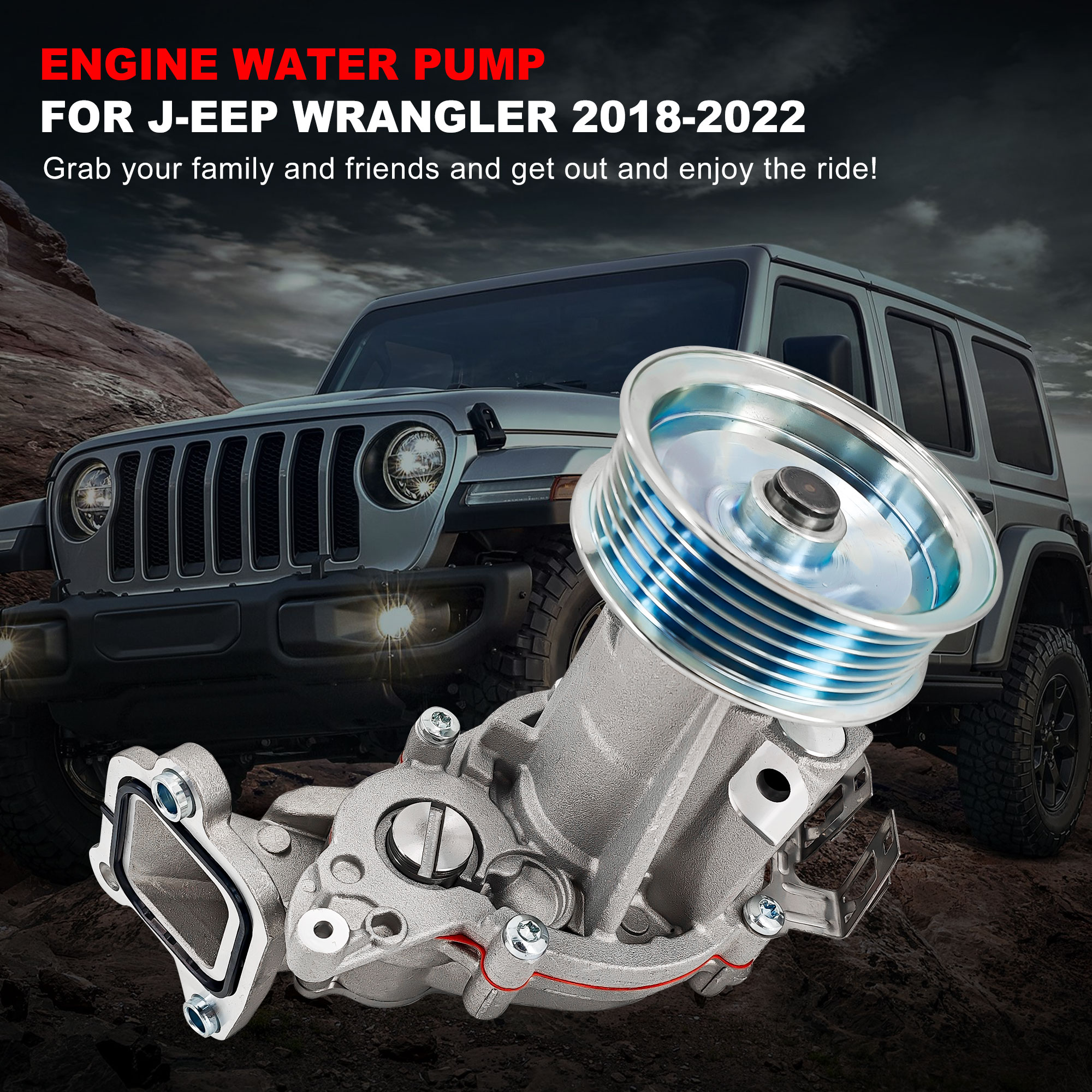 Engine Water Pump for Jeep Wrangler JL 2018-2022 2.0L L4 #5048283AF