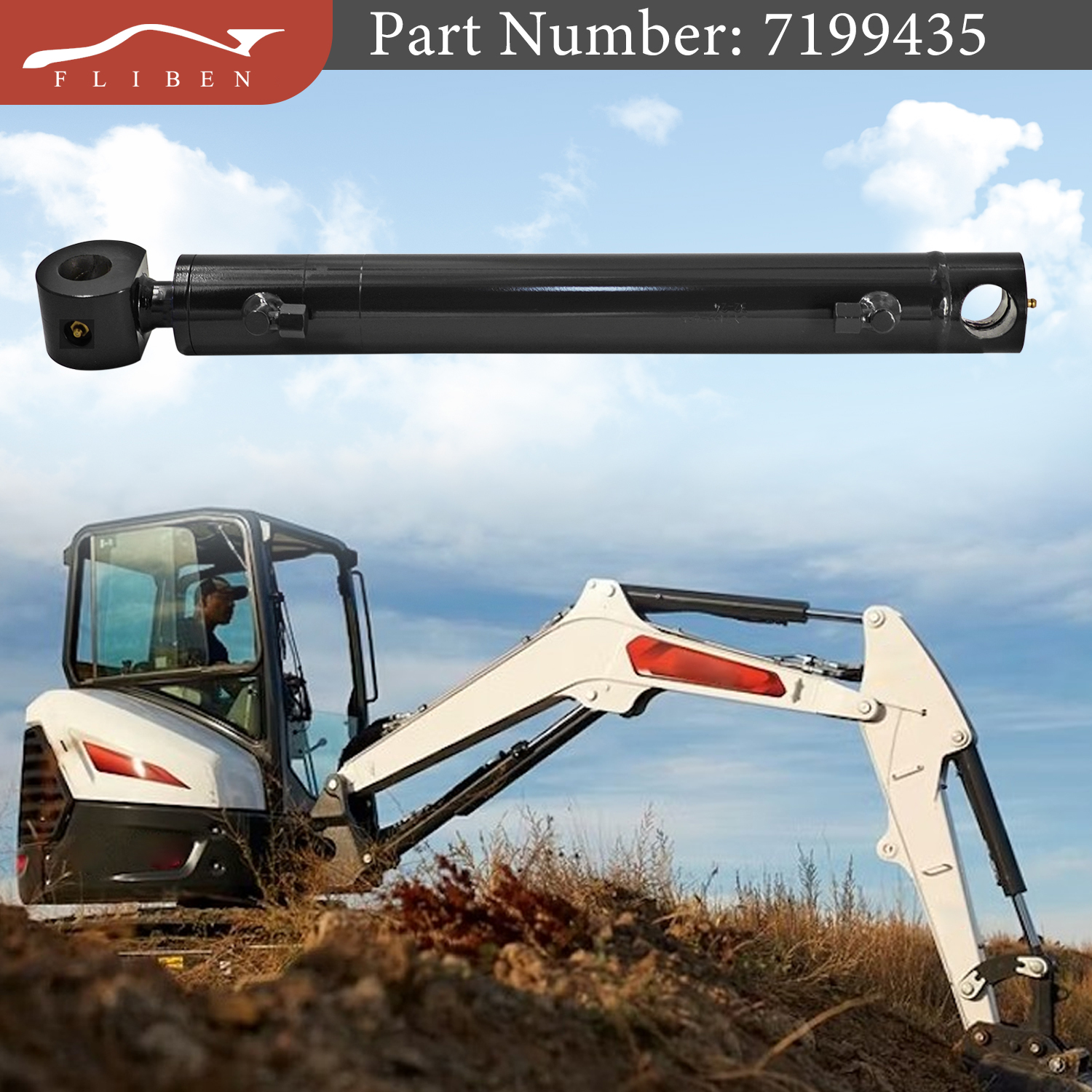 7199435 Hydraulic Thumb Clamp Cylinder Compatible with Bobcat CAT Mini Excavators E32 E35