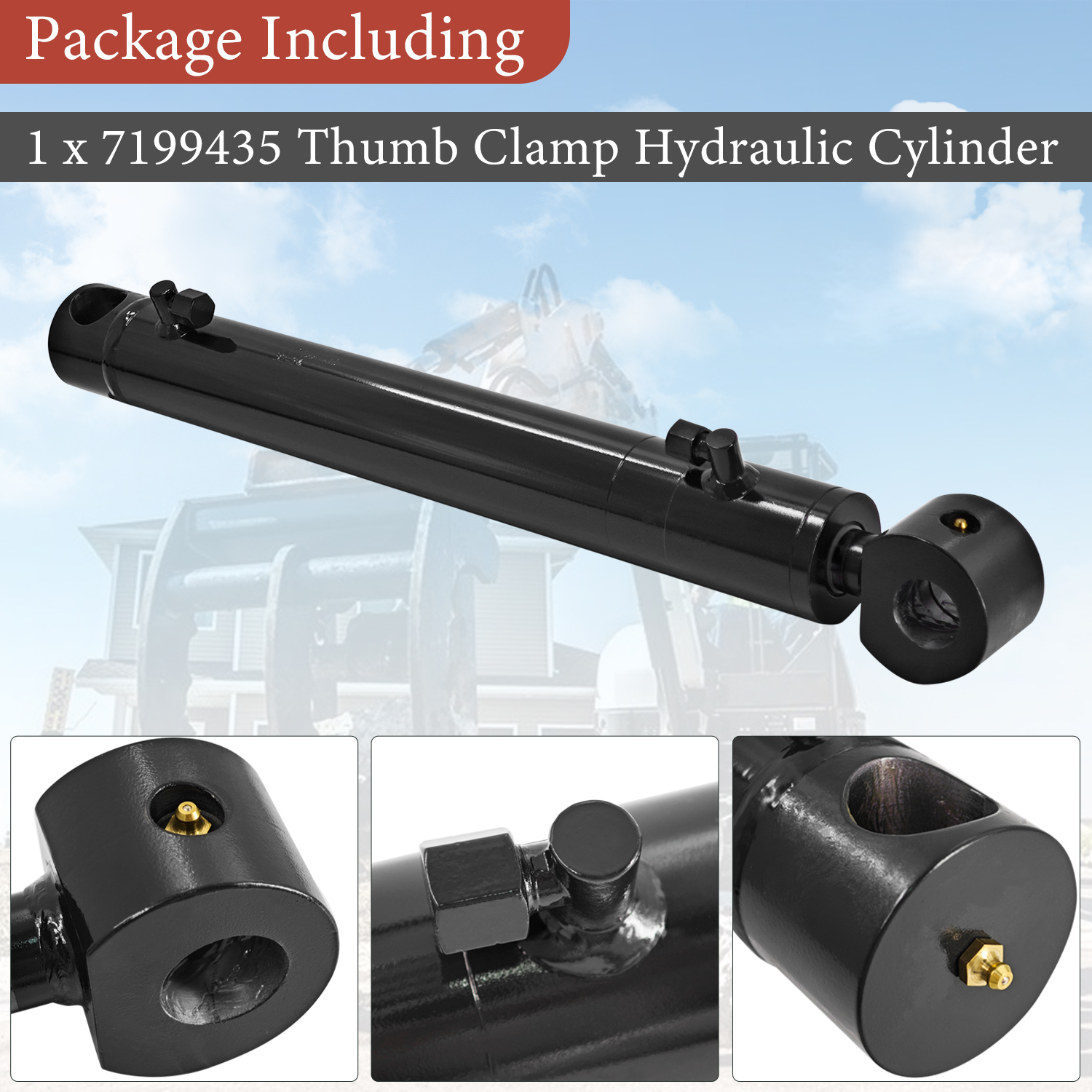 7199435 Hydraulic Thumb Clamp Cylinder Compatible with Bobcat CAT Mini Excavators E32 E35