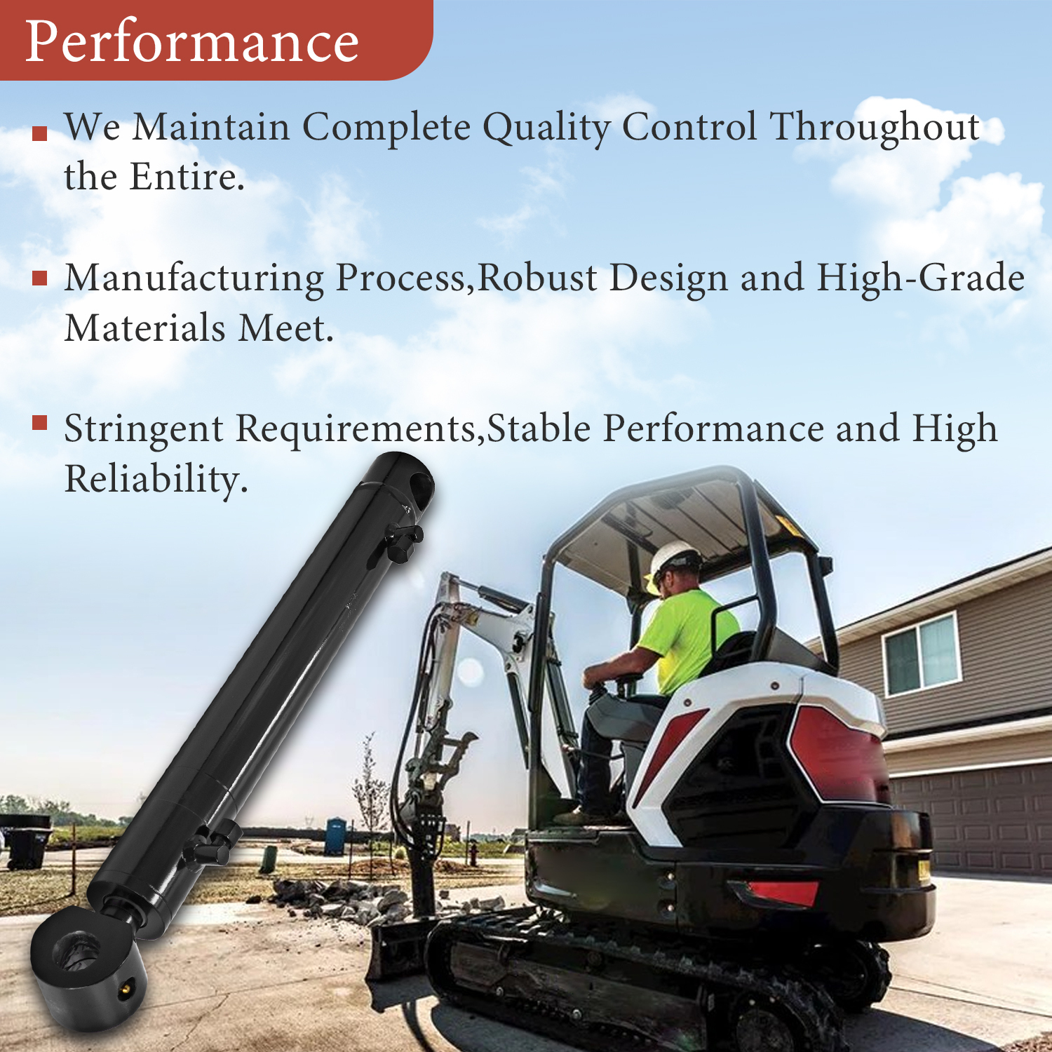 7199435 Hydraulic Thumb Clamp Cylinder Compatible with Bobcat CAT Mini Excavators E32 E35