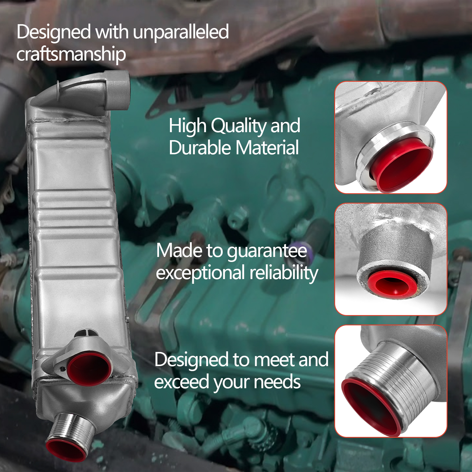 85136428 EGR Cooler with Hose and Clamps for 2008-2016 Mack MP8 Volvo D13 Engine 12.8L