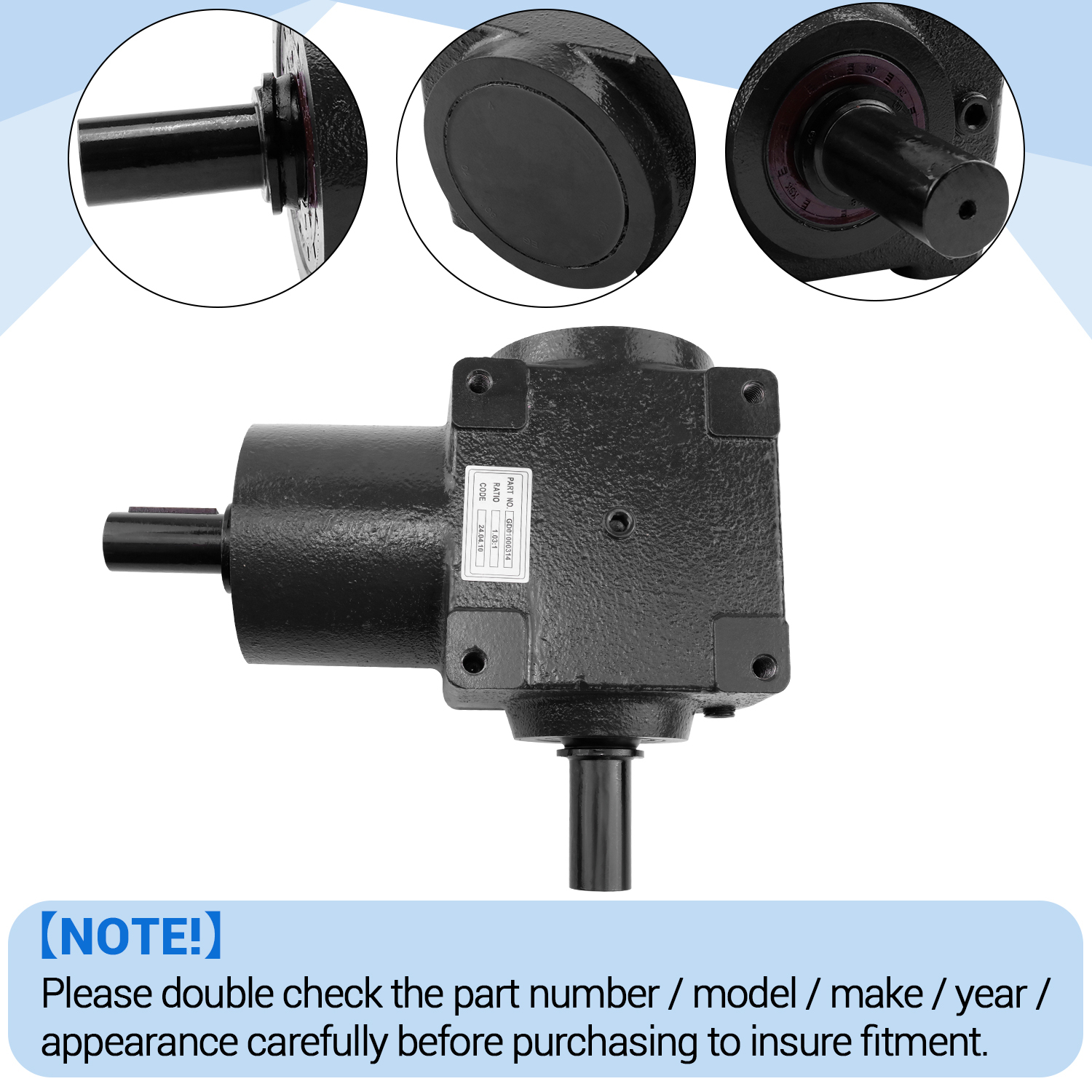 Right Angle Gear Box Assembly Compatible with Carrier Transicold X4 7500 7300 Gear Box Assy