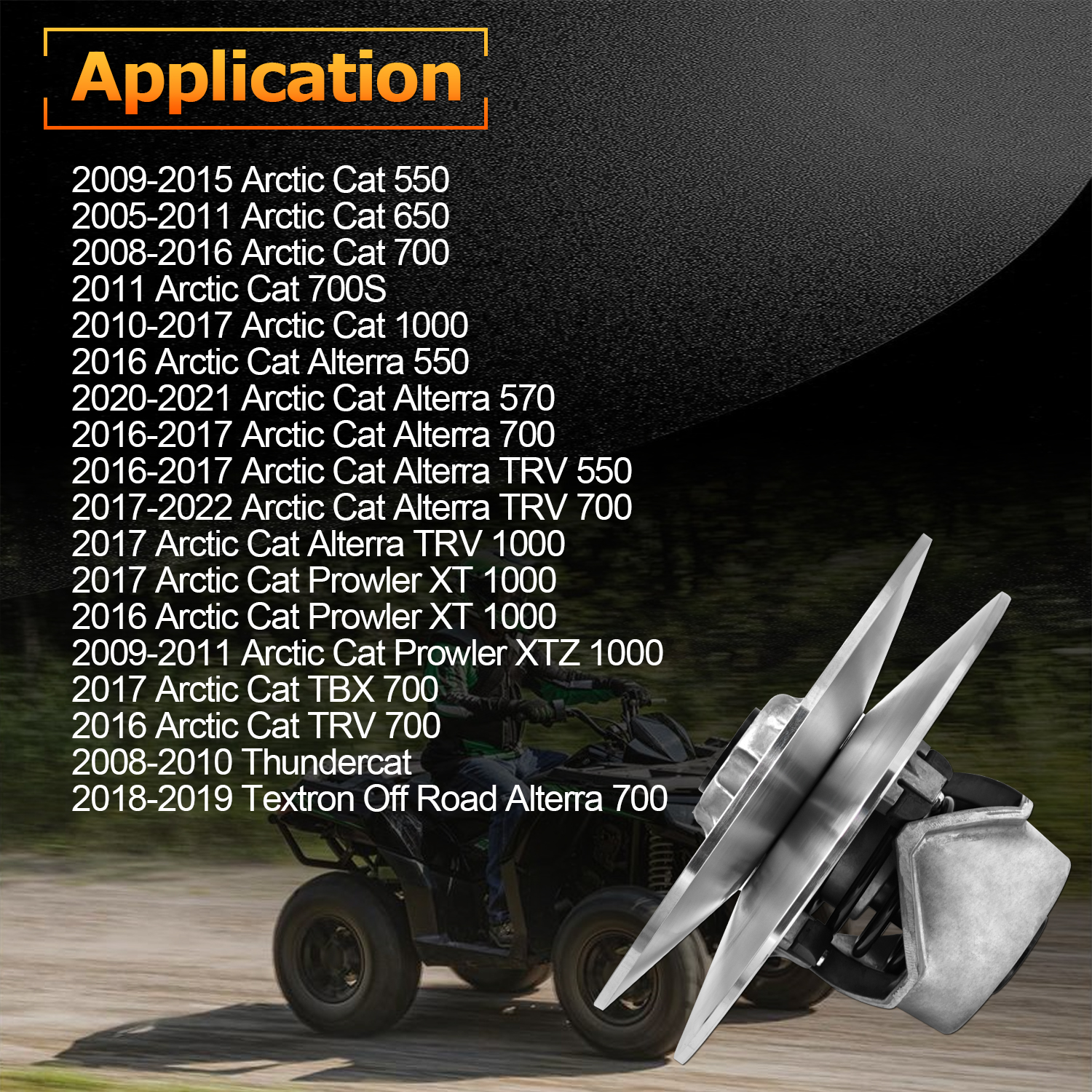 Secondary Driven Clutch for Arctic Cat 550 650 700 1000 2005-2022 Prowler TRV TBX Alterra H1 XT GT EPS EFI