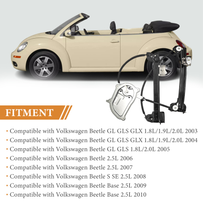Front Right Power Window Regulator Replacement for VW Volkswagen Beetle Convertible 2003-2010