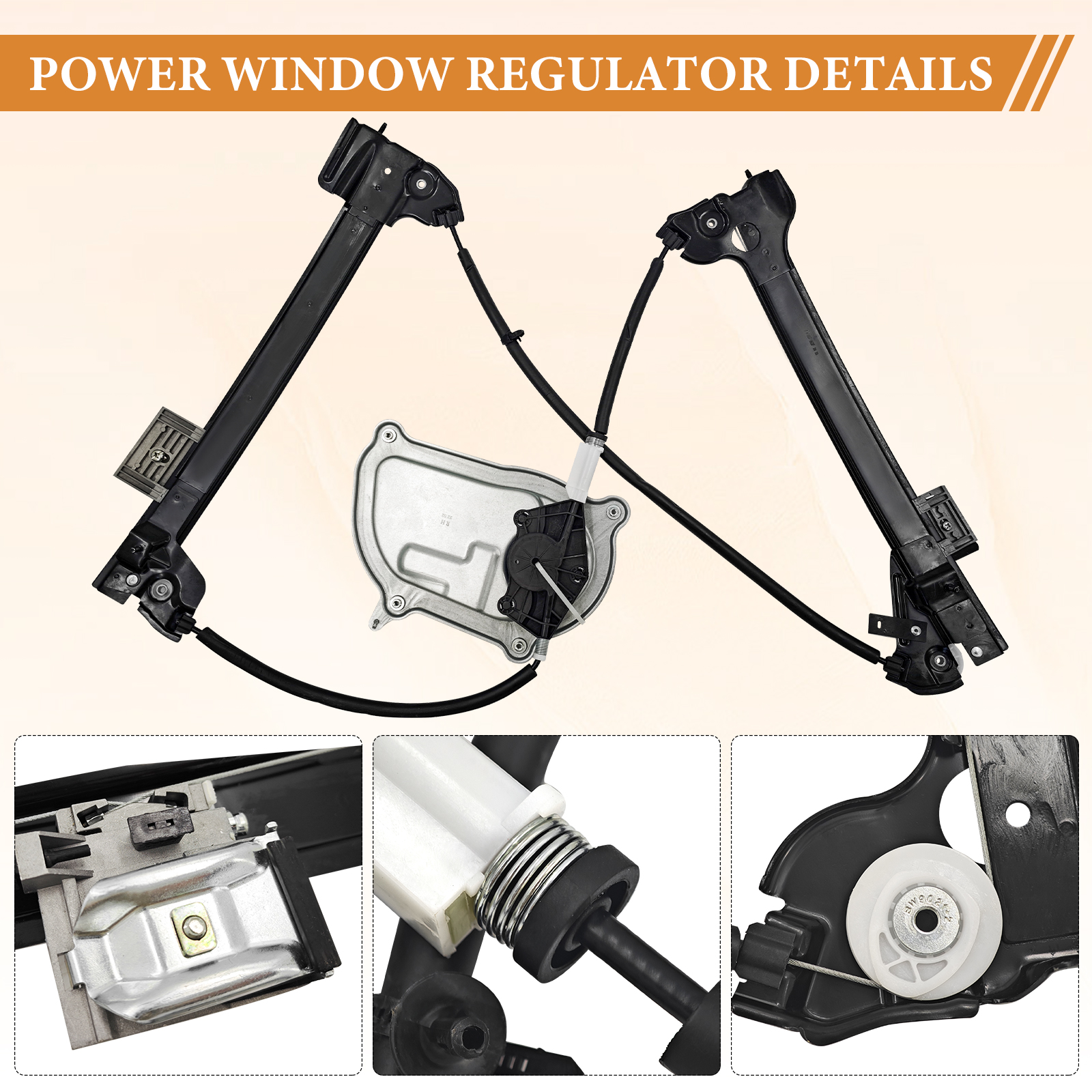 Front Right Power Window Regulator Replacement for VW Volkswagen Beetle Convertible 2003-2010