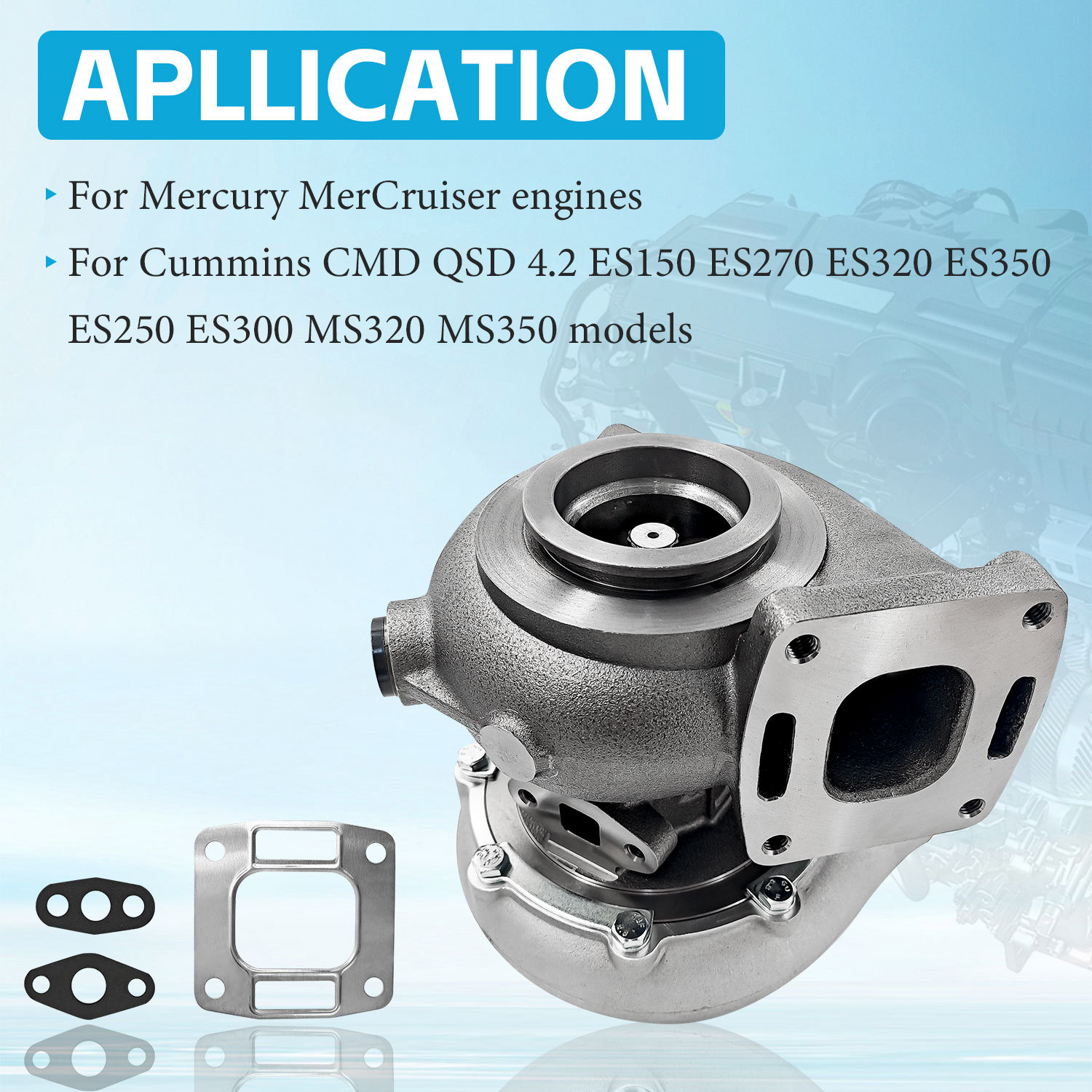 Turbo Turbocharger for MERCRUISER CMD QSD 4.2 S200W  250-300 hp