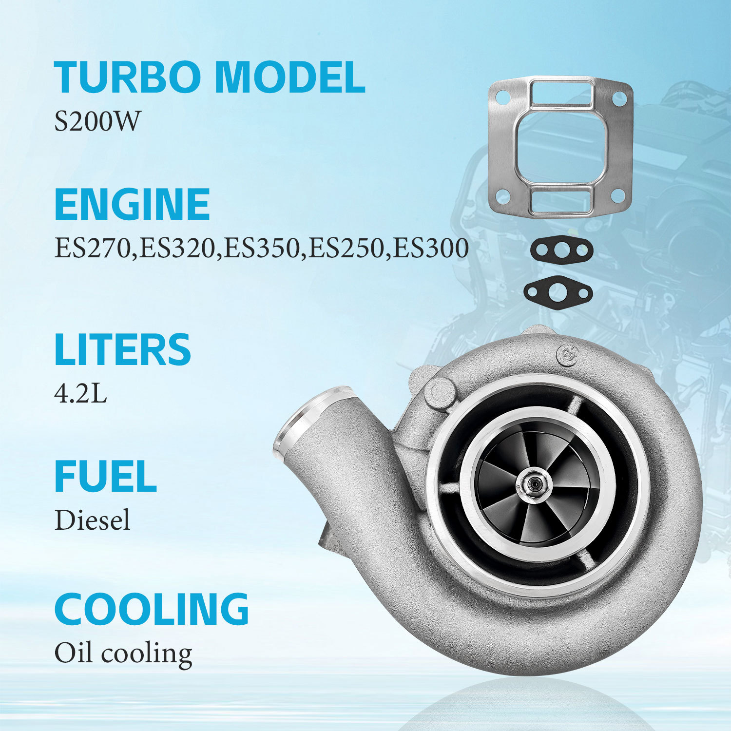 Turbo Turbocharger for MERCRUISER CMD QSD 4.2 S200W  250-300 hp