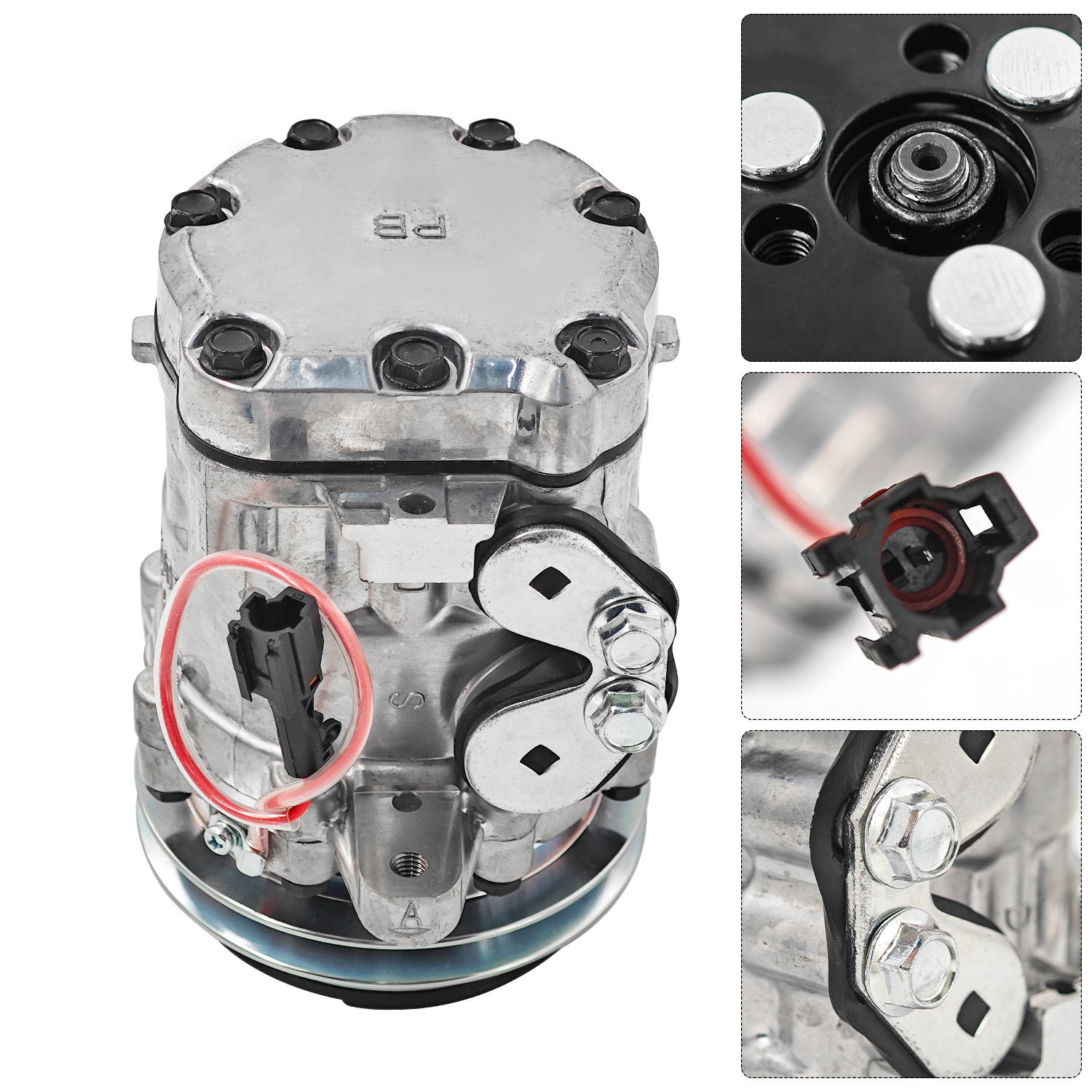  A/C Compressor Fits for John Deere 30G 30P 35G 35P 50G 50P for Hitachi ZAXIS30U-5N ZAXIS35U-5N ZAXIS50U-5N