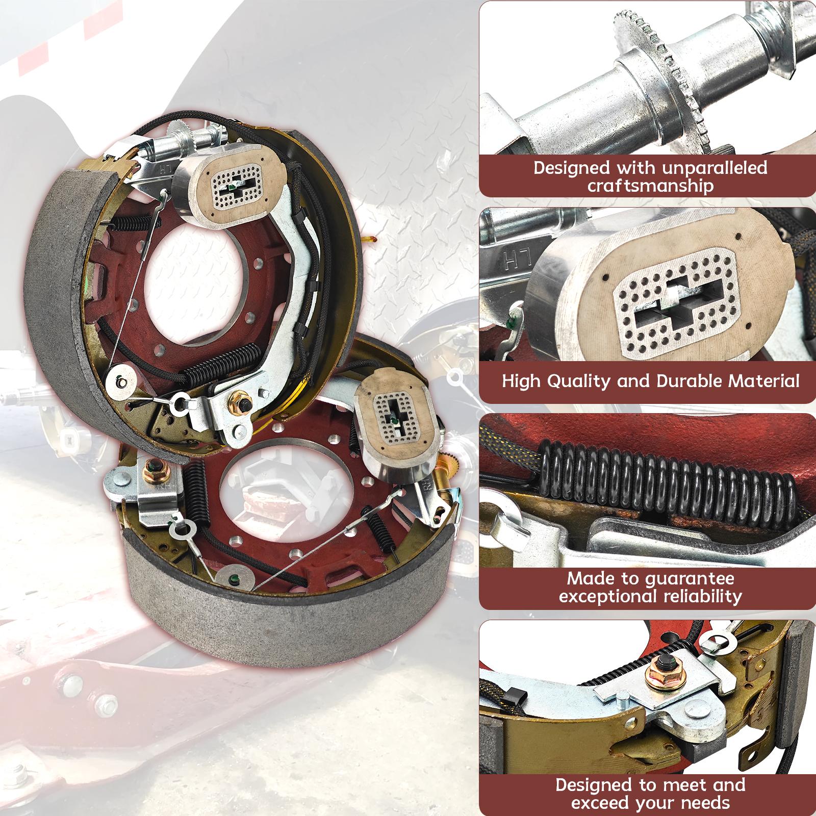 12-1/4" x 3-3/8" Trailer Brake Assembly for Dexter 9k to 10k lb Axles (9,000/10,000 Lbs)