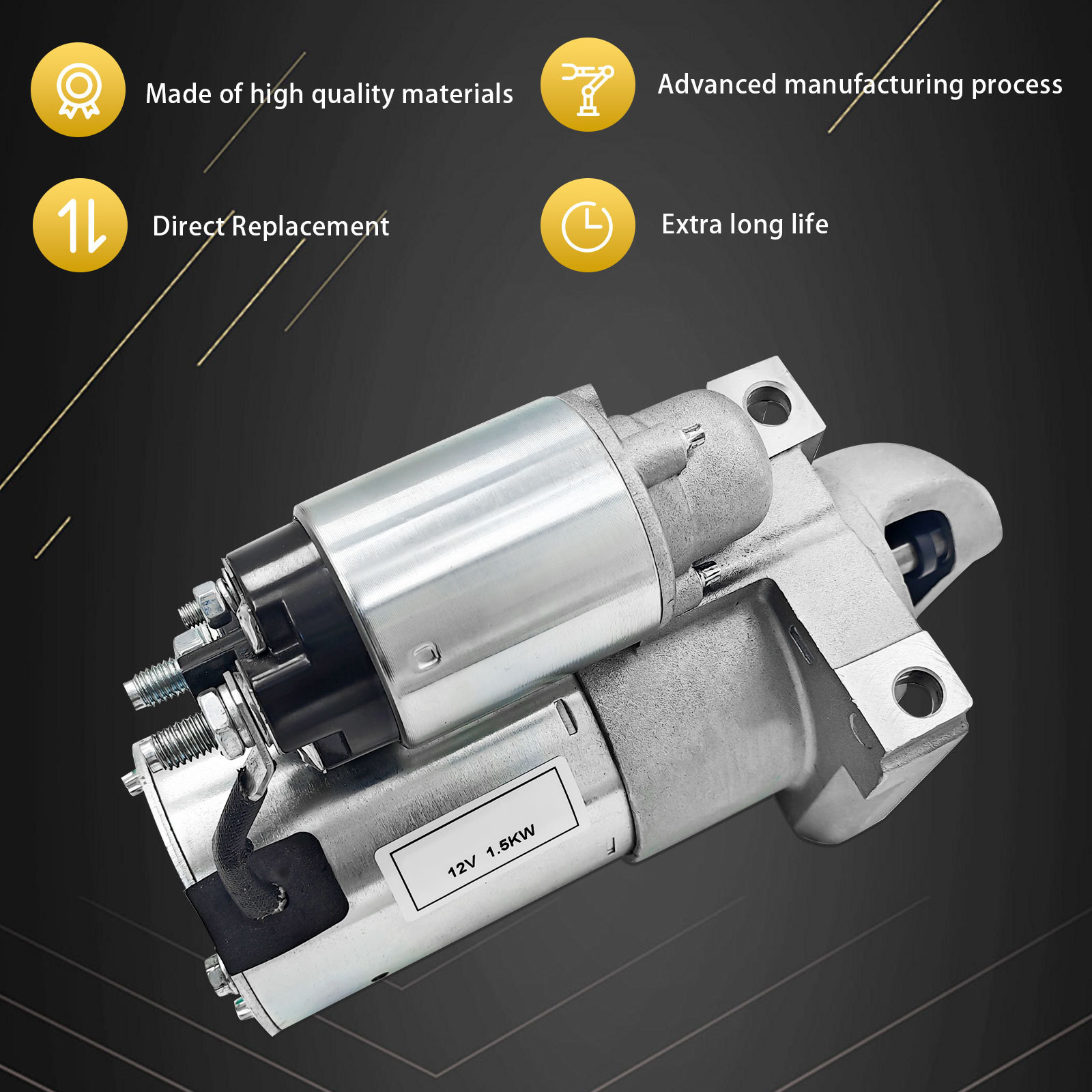 12v 1.5kw Starter Motor Assembly 11T Fits for Volvo Penta Engine V6-200 V6-240 V6-280 V8-300 V8-350 V8-380 V8-430 4.3L 6.2L