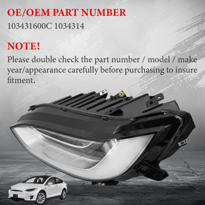 103431600C LED Left Driver Side Headlight Compatible with 2015-2019 Tesla Model X 