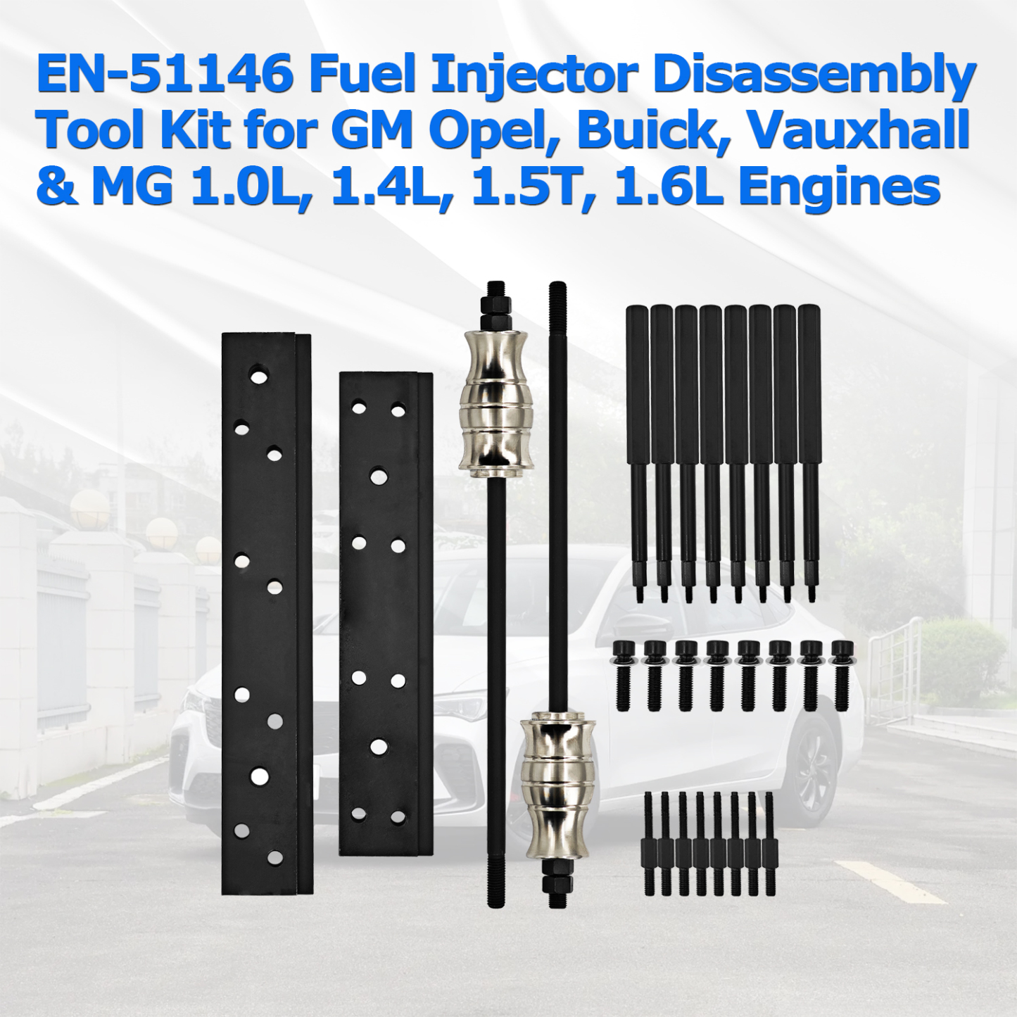 Fuel Injector Disassembly Tool Rail Assembly Replacer Master Tool Kit for GM Opel, Buick, Vauxhall & MG 1.0L, 1.4L, 1.5T, 1.6L Engines