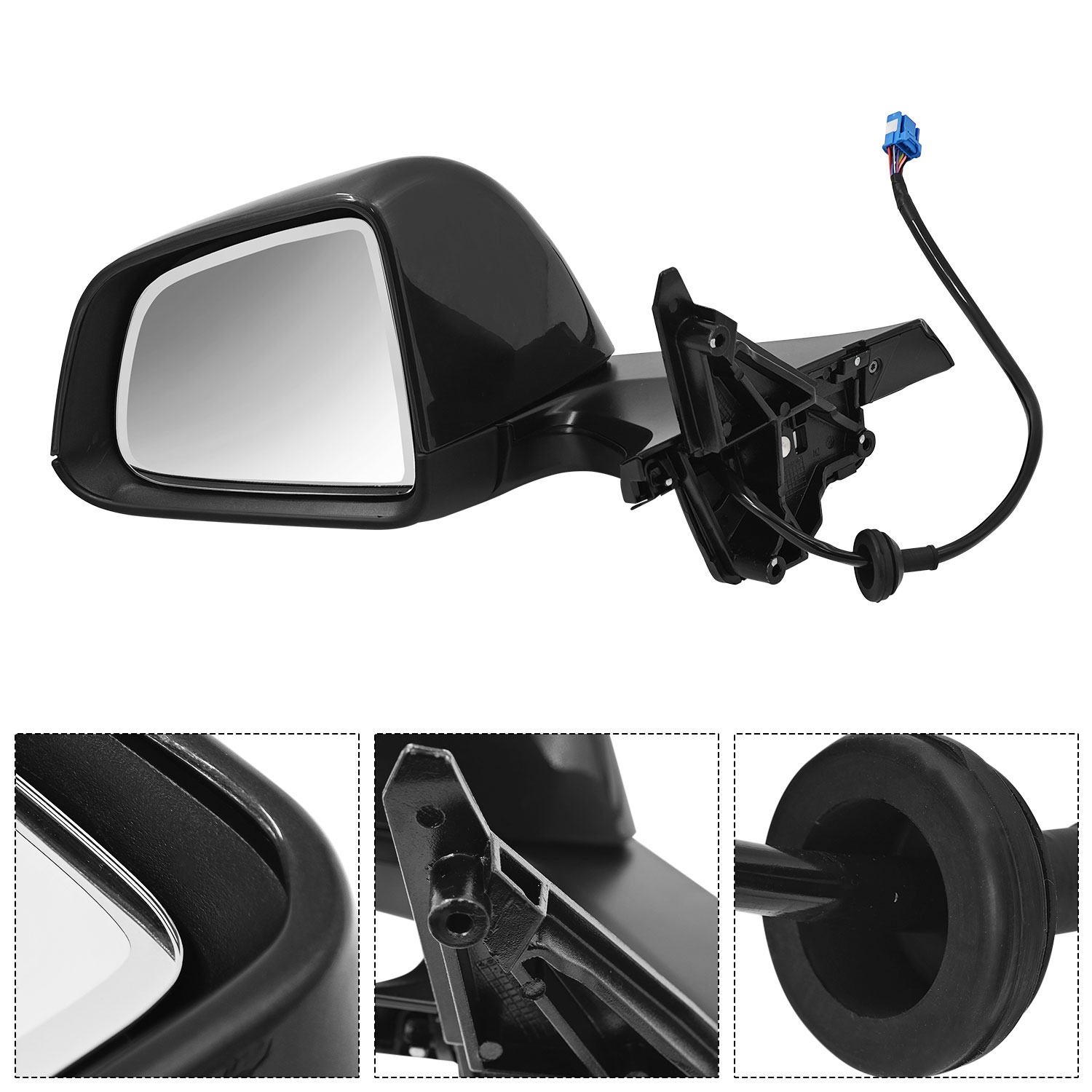 Gray Left Driver Side Exterior View Mirror Compatible with Tesla Model Y 2020-2023 with Anti-Glare