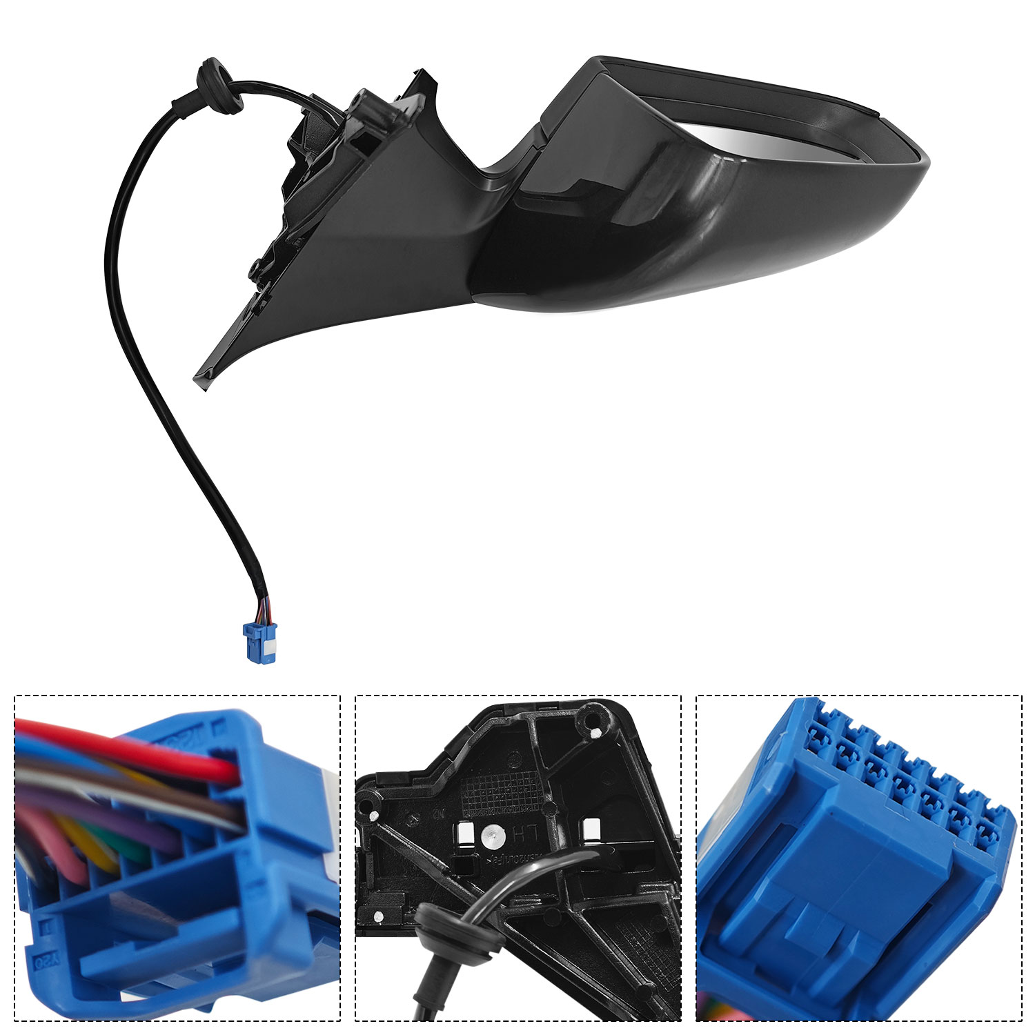 Gray Left Driver Side Exterior View Mirror Compatible with Tesla Model Y 2020-2023 with Anti-Glare