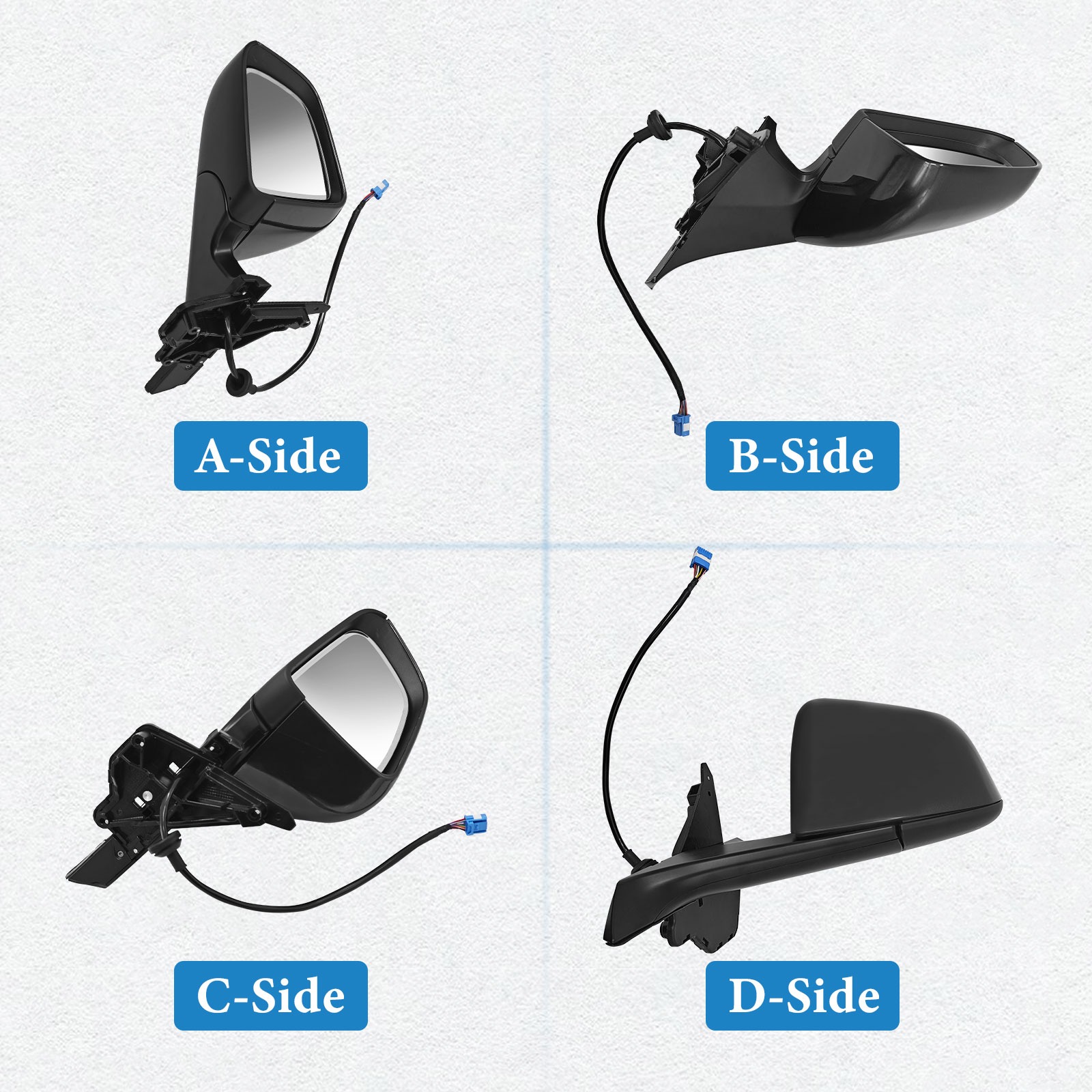 Gray Left Driver Side Exterior View Mirror Compatible with Tesla Model Y 2020-2023 with Anti-Glare