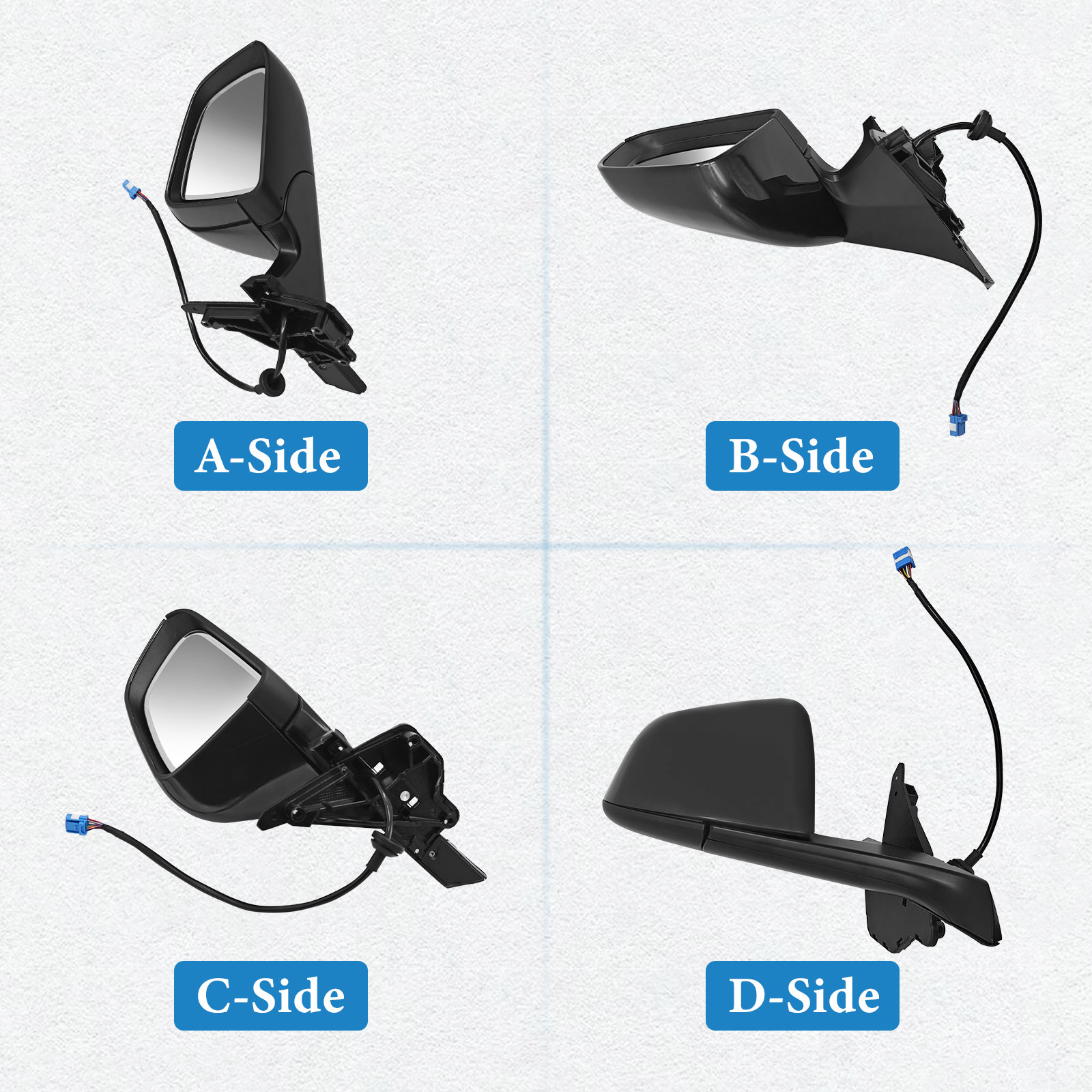 Gray Right Passenger Side Exterior View Mirror Compatible with Tesla Model Y 2020-2023 with Anti-Glare