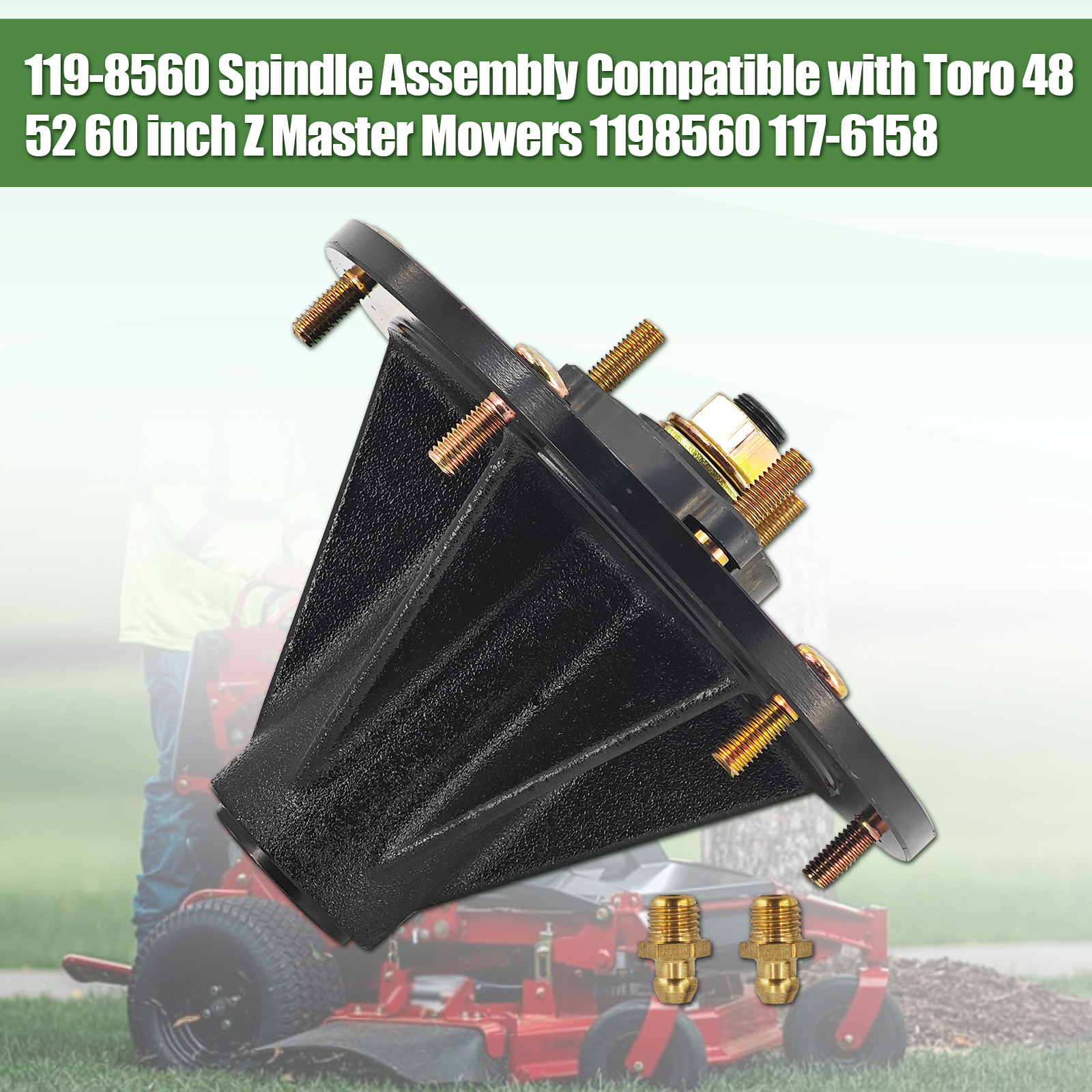 Spindle Assembly 1198560 fit for Toro Z Master 48” 52” 60” Decks – Commercial 3000, Professional 5000/6000/7000, GrandStand