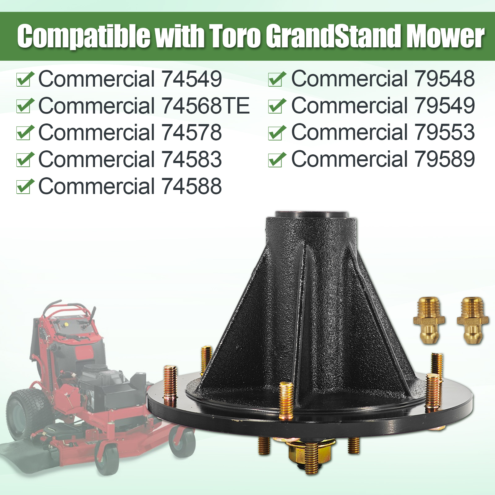Spindle Assembly 1198560 fit for Toro Z Master 48” 52” 60” Decks – Commercial 3000, Professional 5000/6000/7000, GrandStand