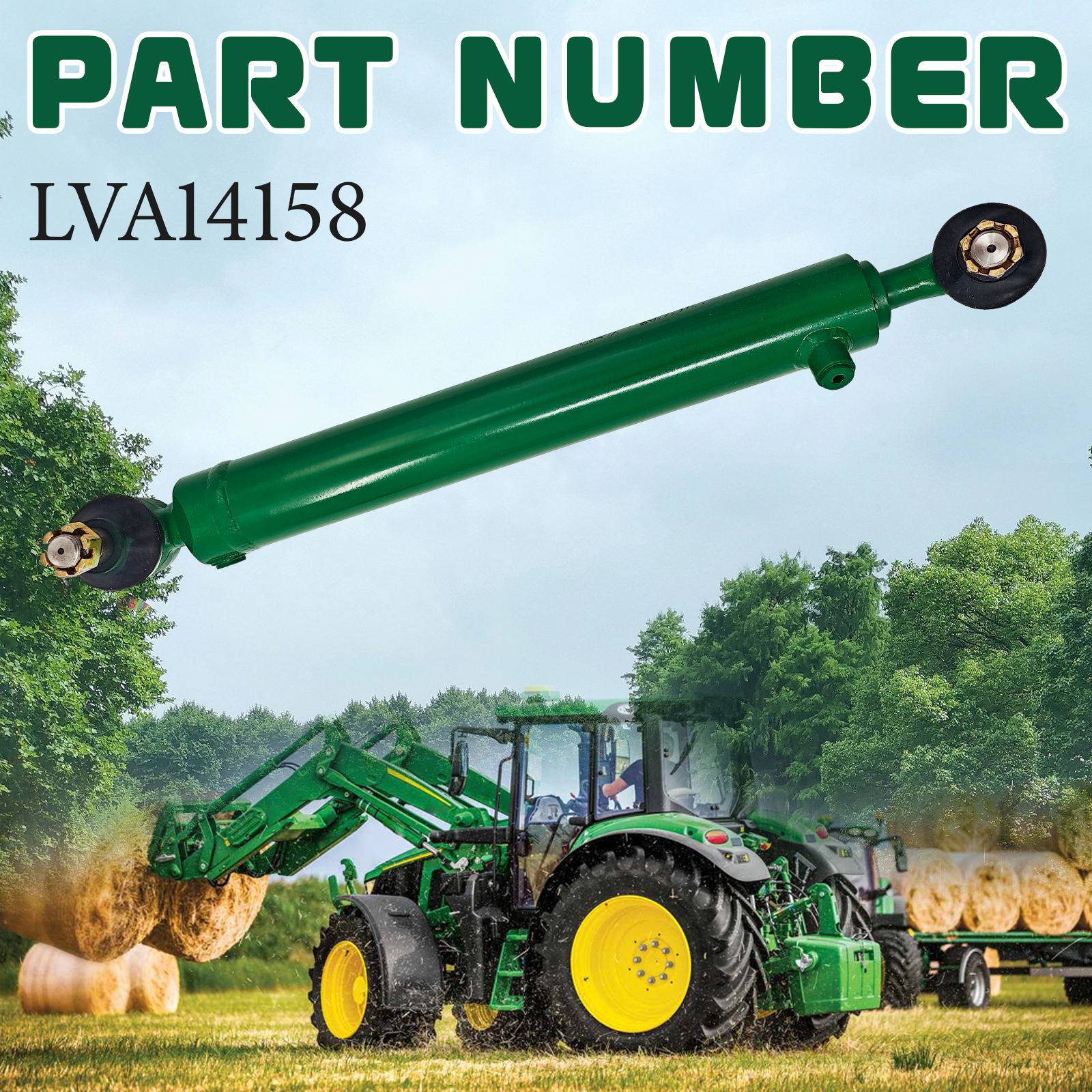 Power Steering Cylinder Fits for LVA14158 John Deere Track 4120 4320 4500 4510 4520 4600 4610 4700 4710 4720 4500