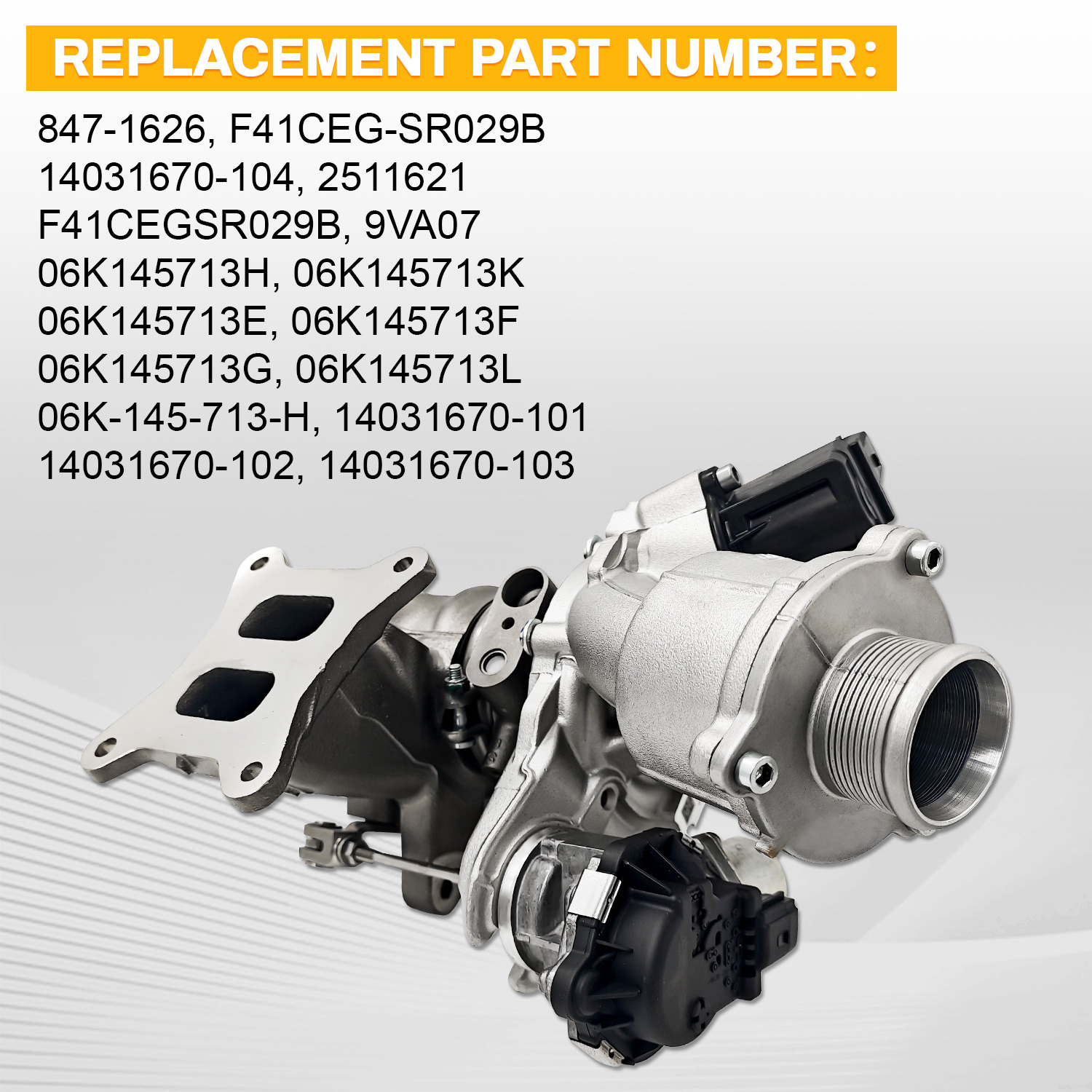 RHF4 Turbocharger w/Actuator Fits Audi A3 L4 1.8L 2015-2016, VW Golf 2015-2018, Golf Alltrack 2017-2019, SportWagen 2015-2019 L4 1.8L
