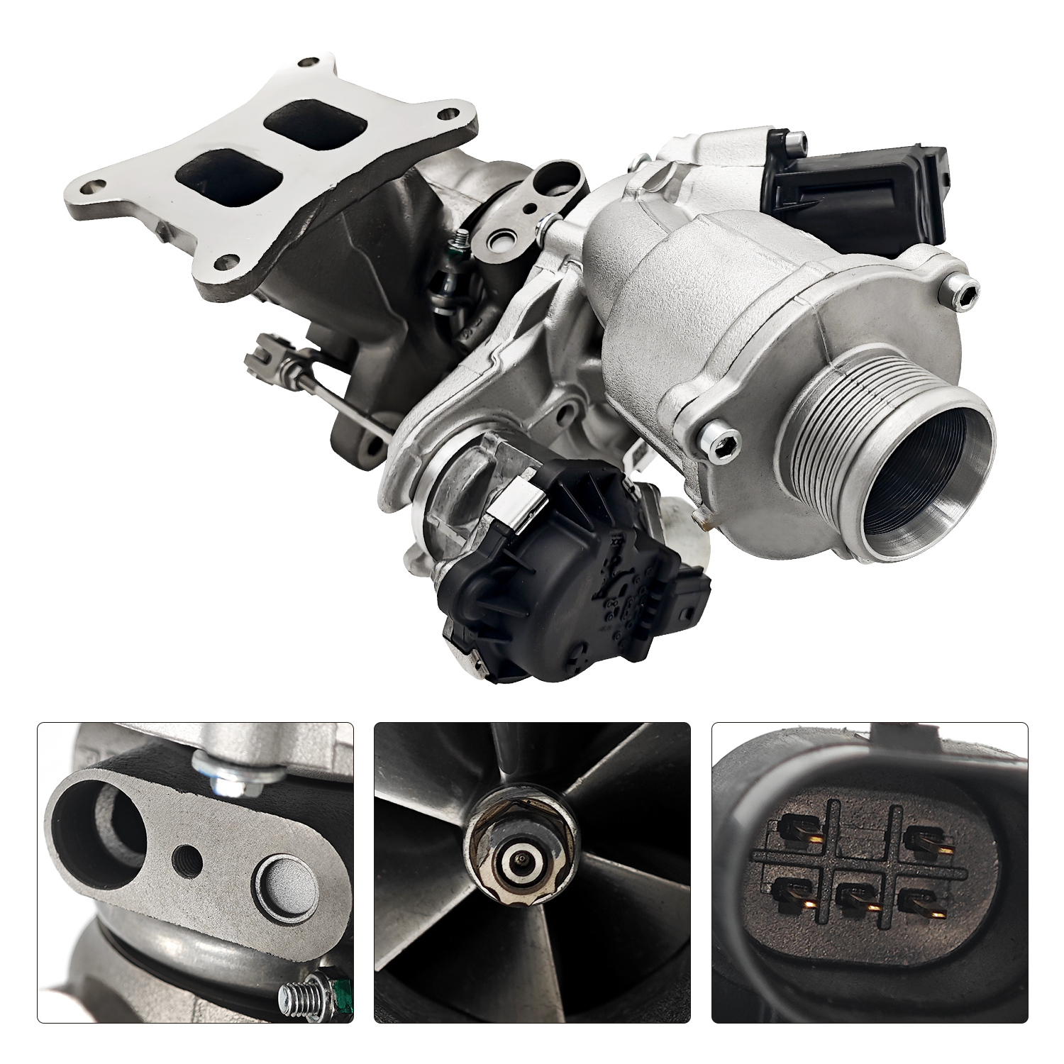 RHF4 Turbocharger w/Actuator Fits Audi A3 L4 1.8L 2015-2016, VW Golf 2015-2018, Golf Alltrack 2017-2019, SportWagen 2015-2019 L4 1.8L