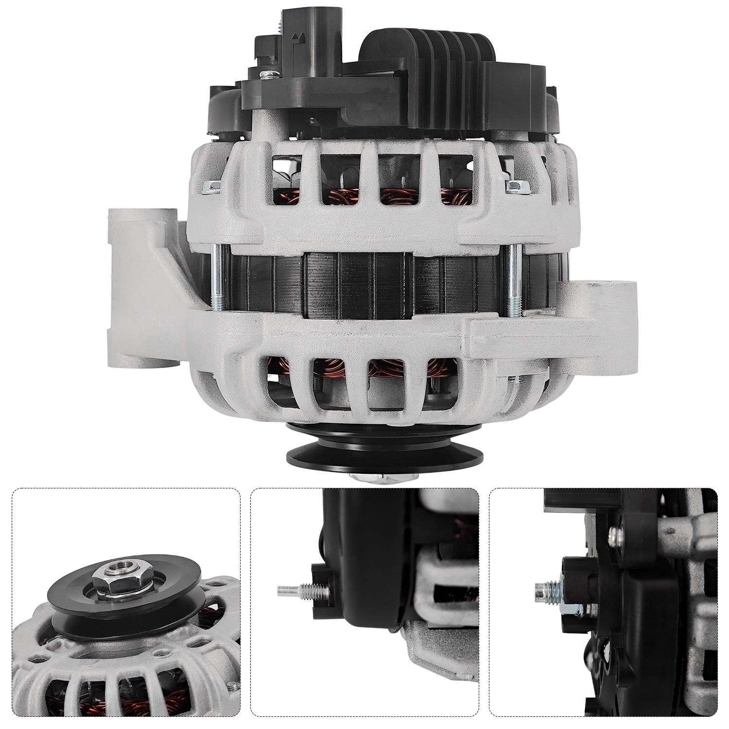 Alternator for Polaris 15-18 Brutus HD PTO/Ranger 1000 15-17 Ranger HST, for Bobcat 3400 3400XL 3600 3650; 12V 110A,