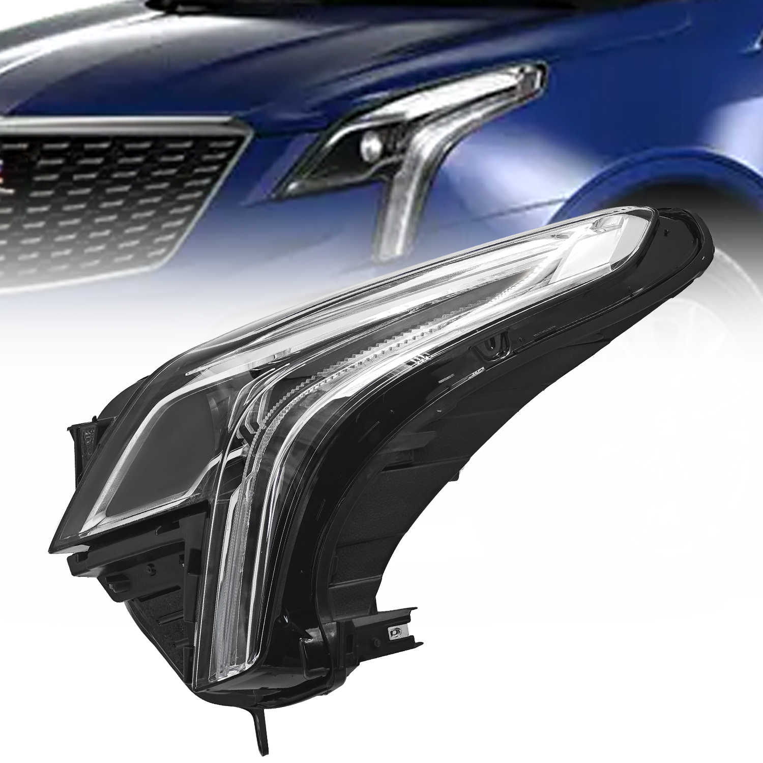 84849607 Left Driver Side LED Headlight w/DRL Compatible with Cadillac XT5 2017-2023 Glass Lens