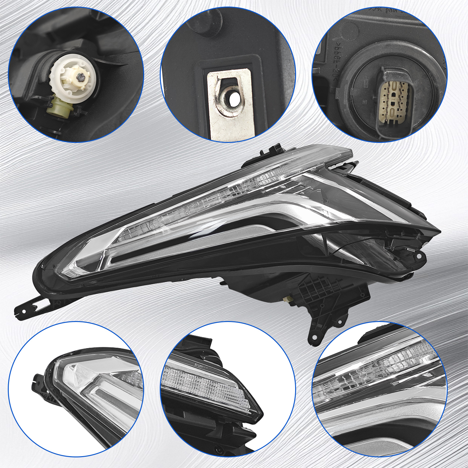 84849607 Left Driver Side LED Headlight w/DRL Compatible with Cadillac XT5 2017-2023 Glass Lens