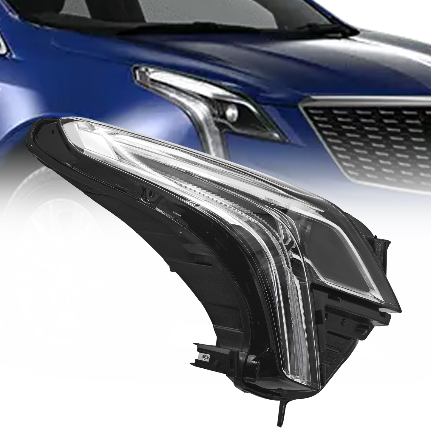 84849606 Right Passenger Side LED Headlight w/DRL Compatible with Cadillac XT5 2017-2023 Glass Lens