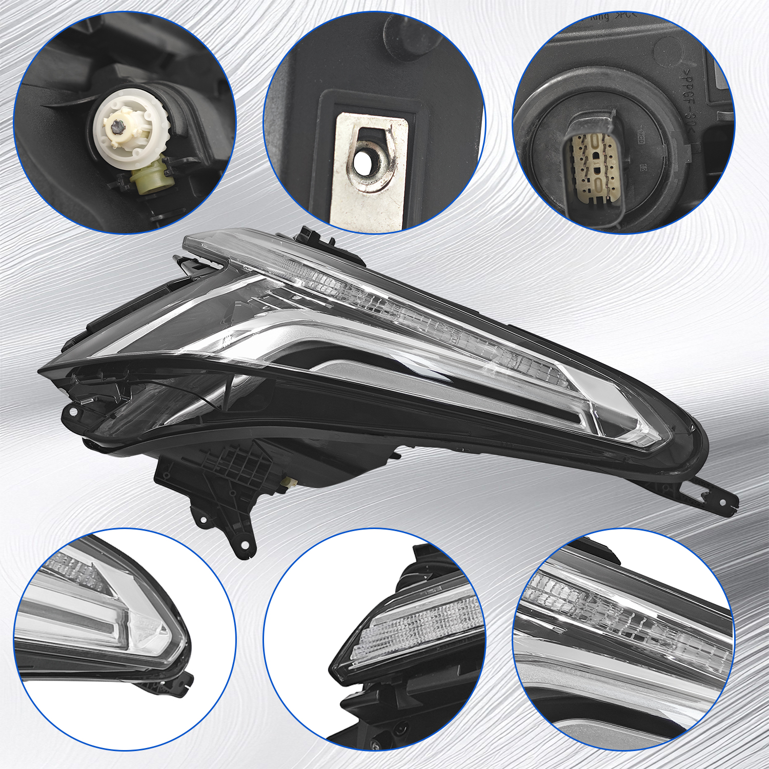 84849606 Right Passenger Side LED Headlight w/DRL Compatible with Cadillac XT5 2017-2023 Glass Lens