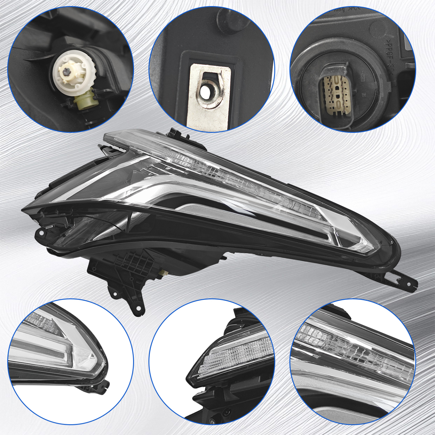 84849606 Right Passenger Side LED Headlight w/DRL Compatible with Cadillac XT5 2017-2023 Glass Lens