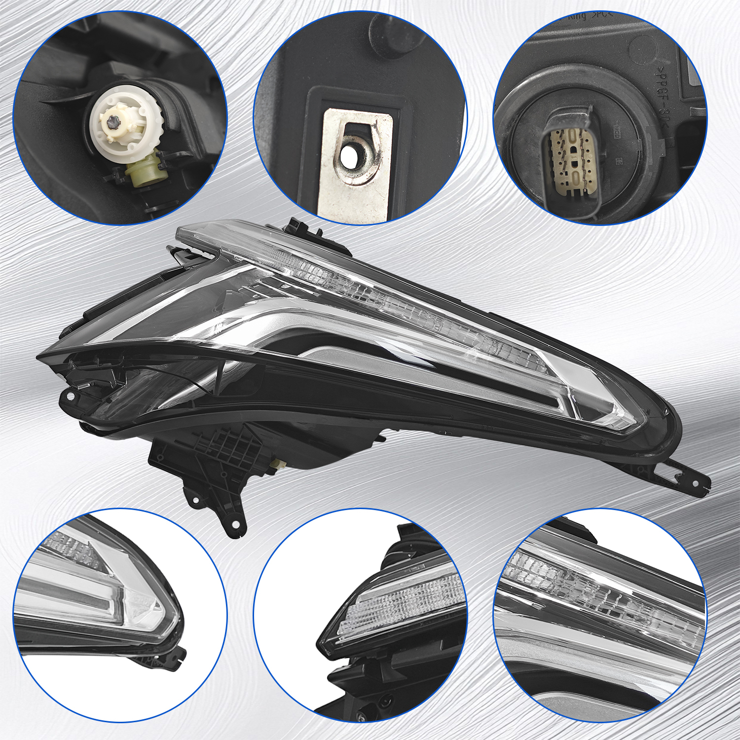 84849606 Right Passenger Side LED Headlight w/DRL Compatible with Cadillac XT5 2017-2023 Glass Lens