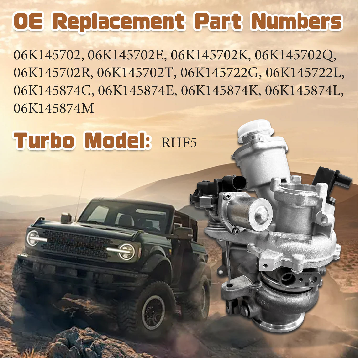  Turbocharger for Audi A3 Quattro 2015-2020, Q3 2019-2022, TT Quattro 2016-2022 for Volkswagen Atlas 2018-2020, Atlas Cross Sport 2020-2021, GTI 2015-2018