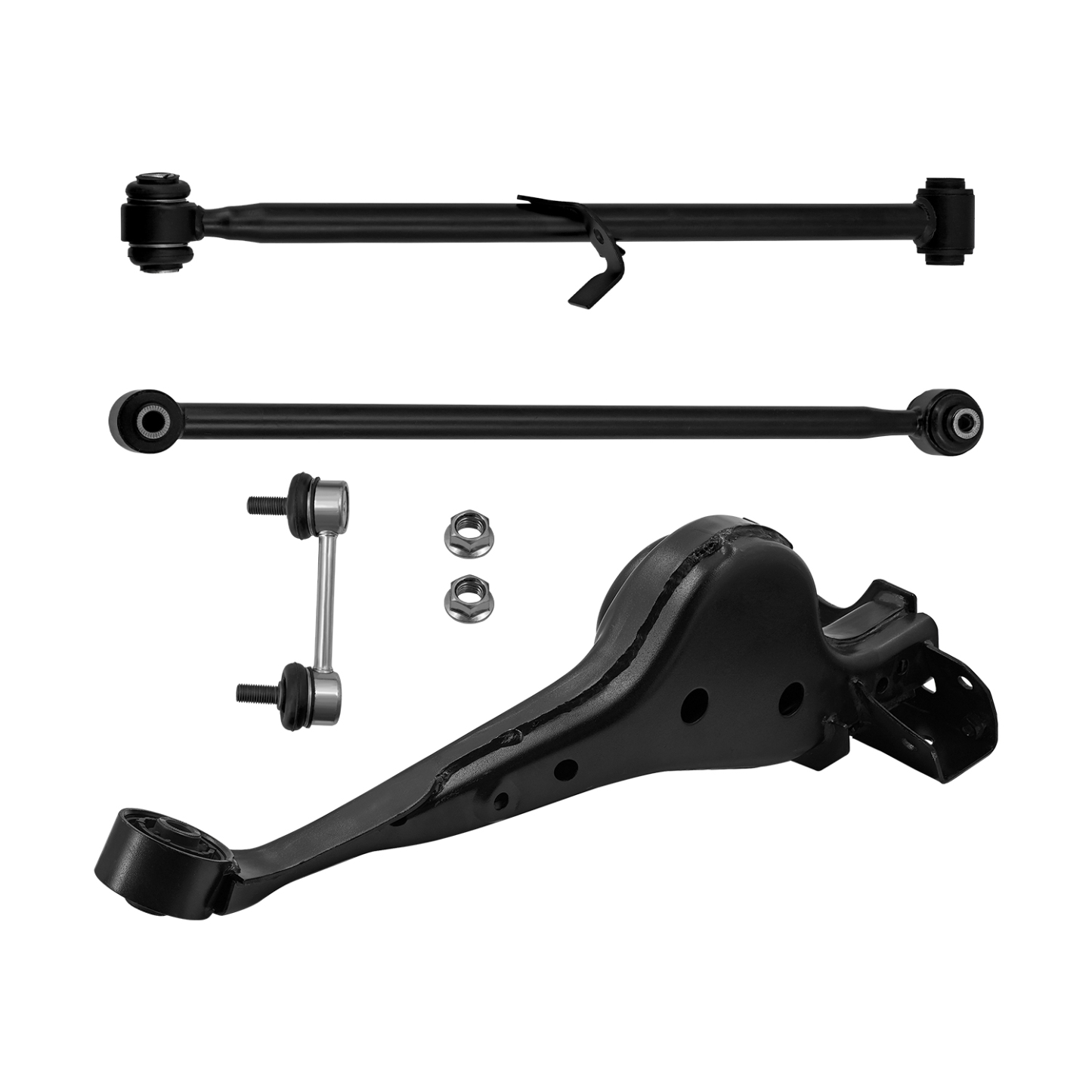 4PCS Rear RH Lower Suspension Control Arm Kits w/Stabilizer Sway Bar End Link & Bushing Fit for Toyota RAV4 2001-2005 2WD FWD 4WD AWD