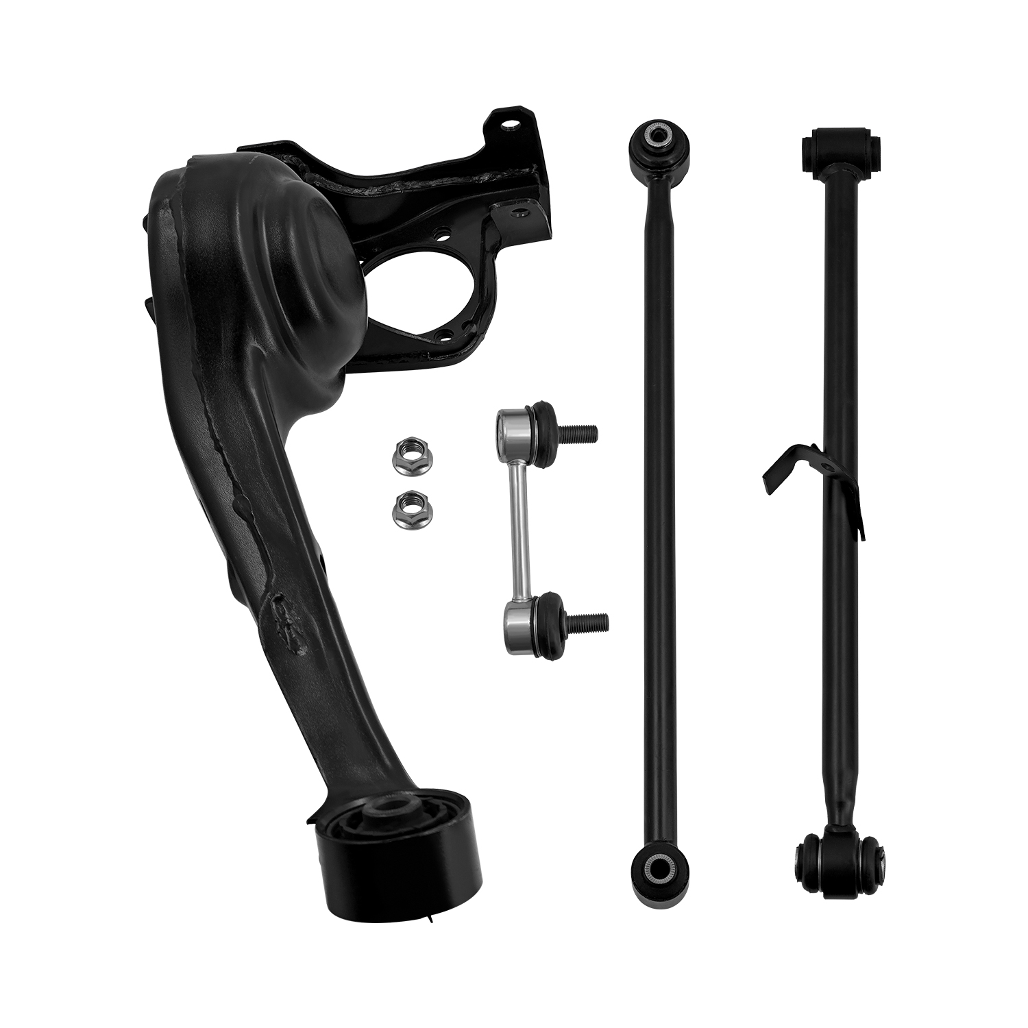 4PCS Rear LH Lower Suspension Control Arm Kits w/Stabilizer Sway Bar End Link & Bushing Fit for Toyota RAV4 2001-2005 2WD FWD 4WD AWD