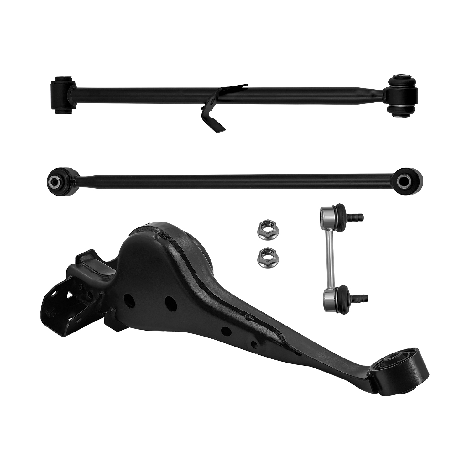 4PCS Rear LH Lower Suspension Control Arm Kits w/Stabilizer Sway Bar End Link & Bushing Fit for Toyota RAV4 2001-2005 2WD FWD 4WD AWD