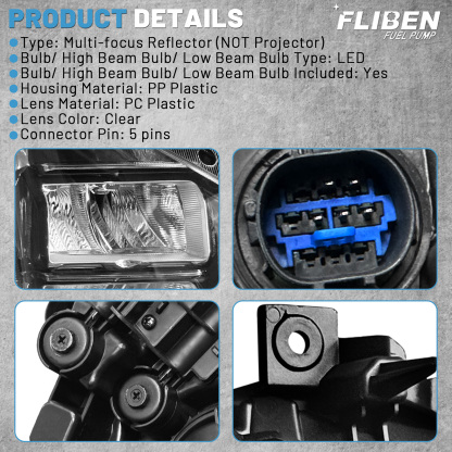 Headlight Assembly fit for Hyundai Tucson SE SEL 2022-2024 Front LED Headlamp (Left Driver Side)