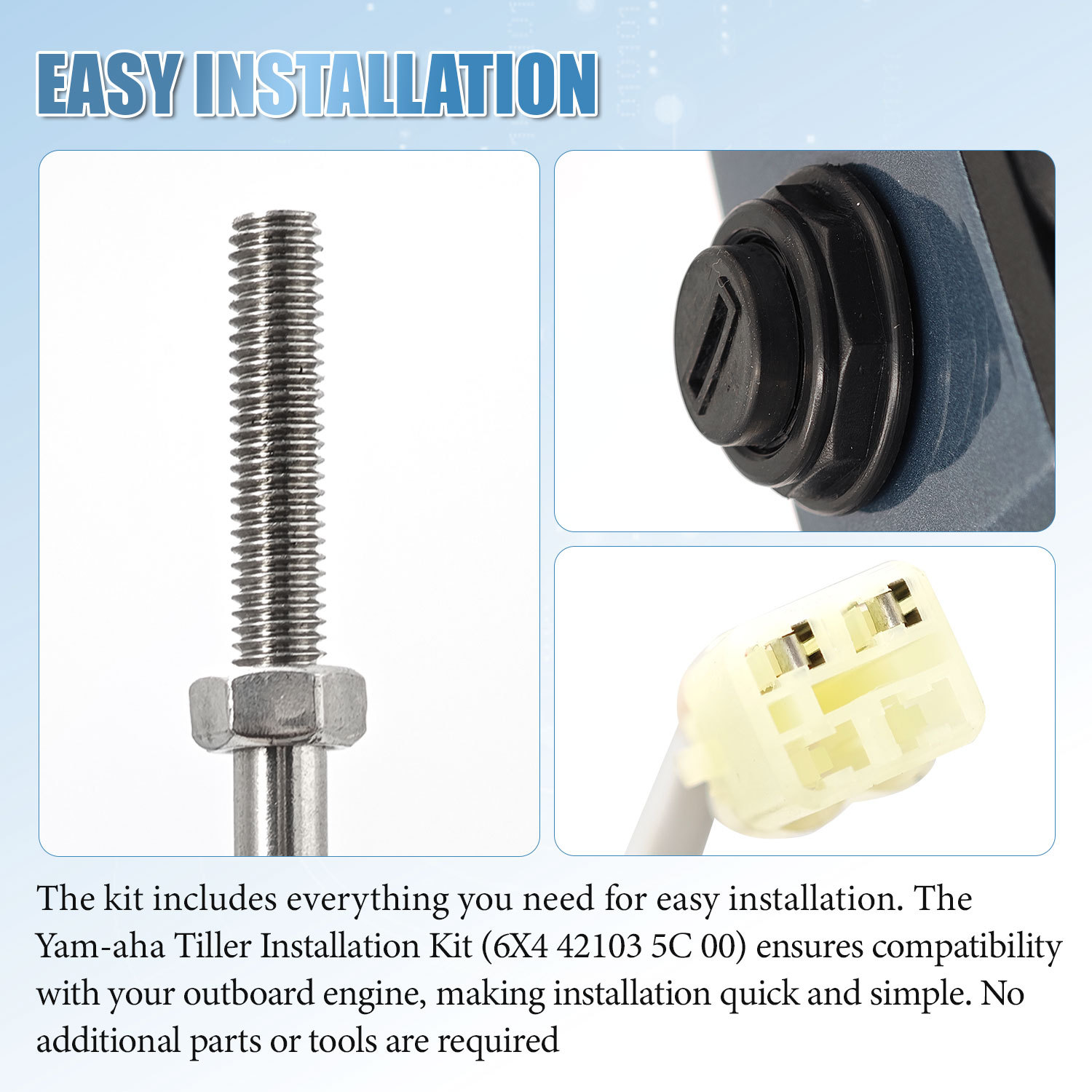 YAMAHA F50 F60 F70 Tiller Handle & Fitting Kit 6X4-42102-24-00 6X4-42103-5C-00