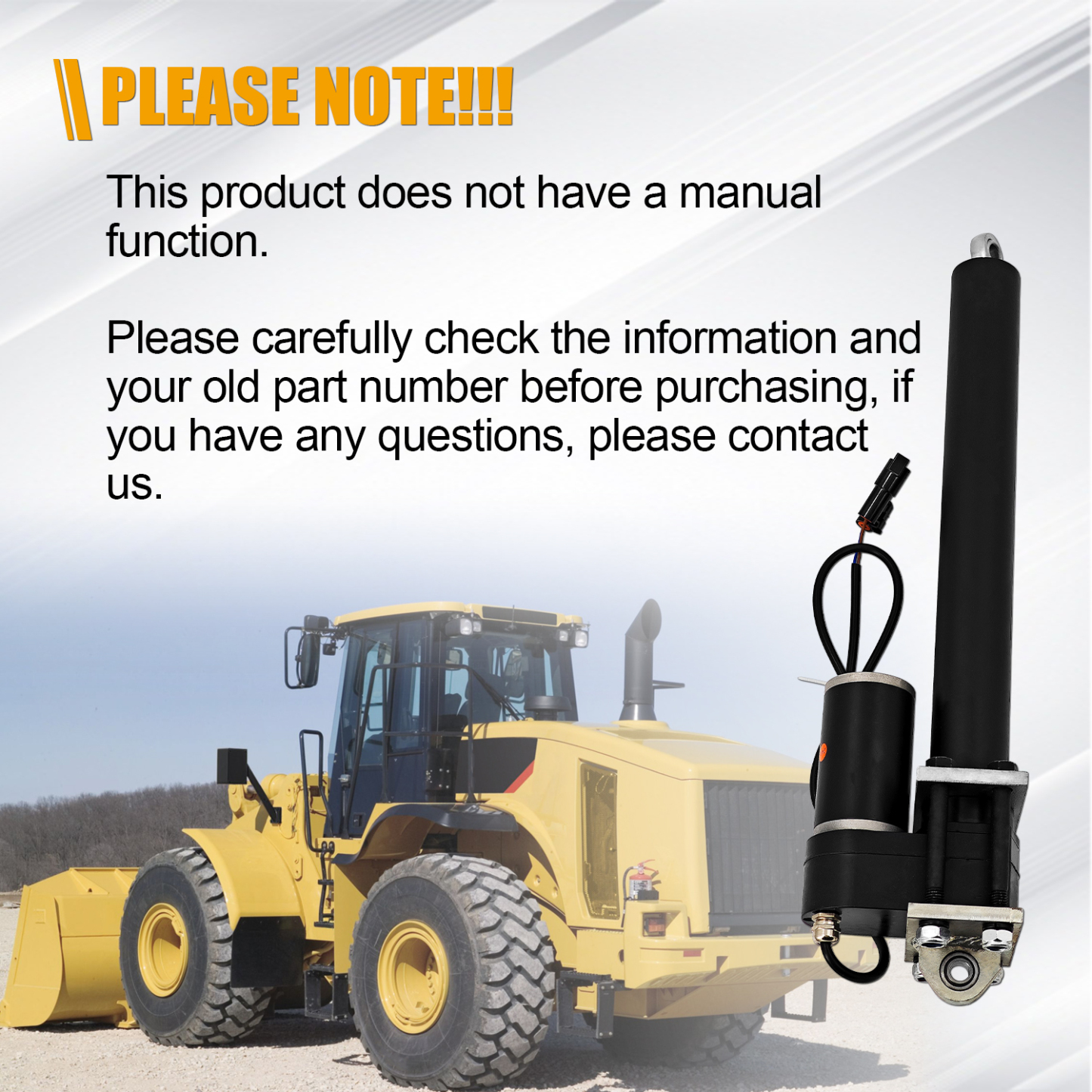 24V Hood Tilt Power Actuator for Caterpillar CAT 962H 938H 966H 938G II 950H 972H IT62H IT38G II IT38H