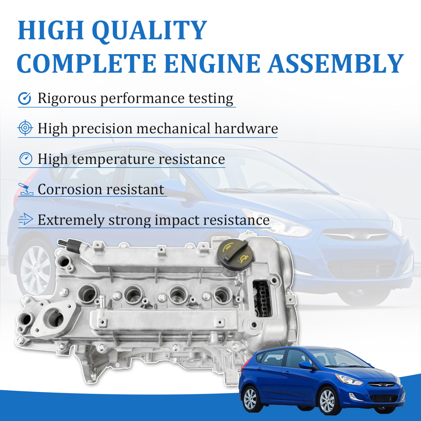 G4FD 1.6L Engine Assy 1591CC GAS Long Block fit for Hyundai 2012-2017 Accent Veloster for Kia Rio Soul 1.6L